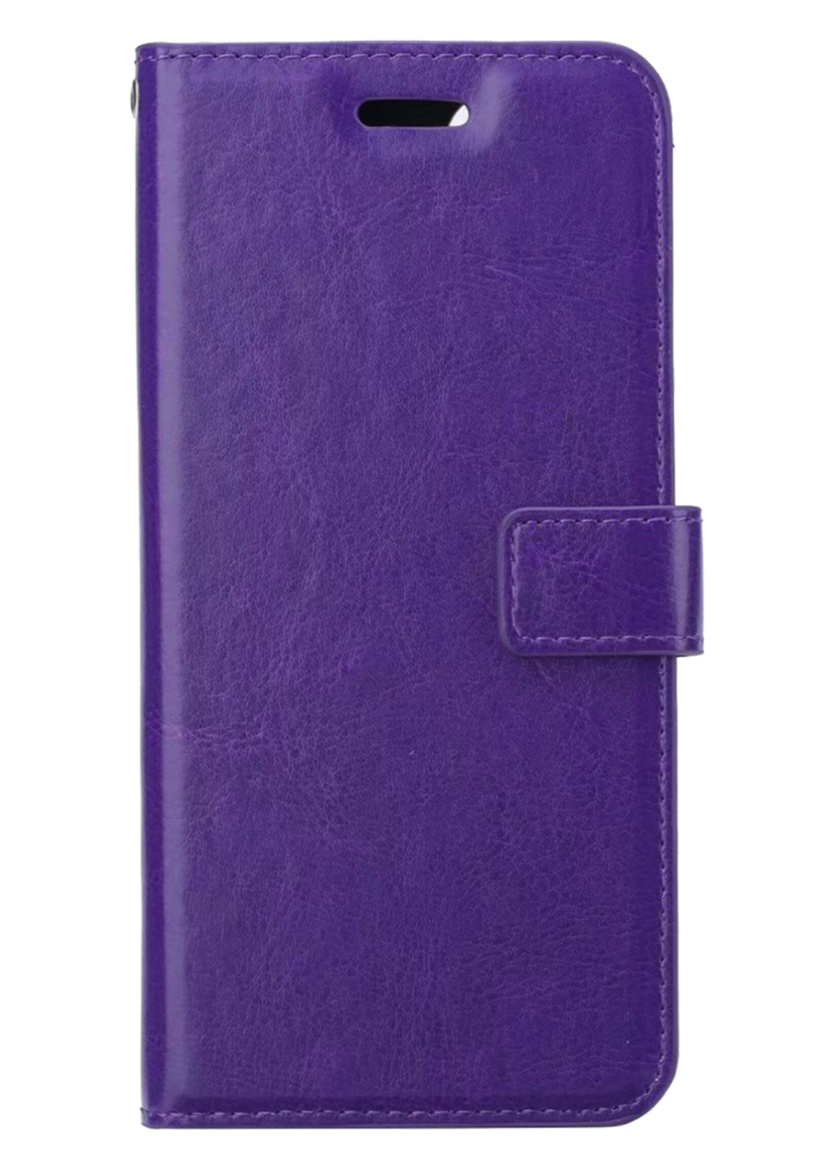 LUQ Hoesje Geschikt voor iPhone 14 Hoesje Book Case Hoes Wallet Cover - Hoes Geschikt voor iPhone 14 Hoesje Bookcase Hoes - Paars