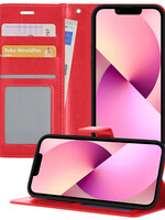 LUQ iPhone 14 Hoesje Bookcase - Rood