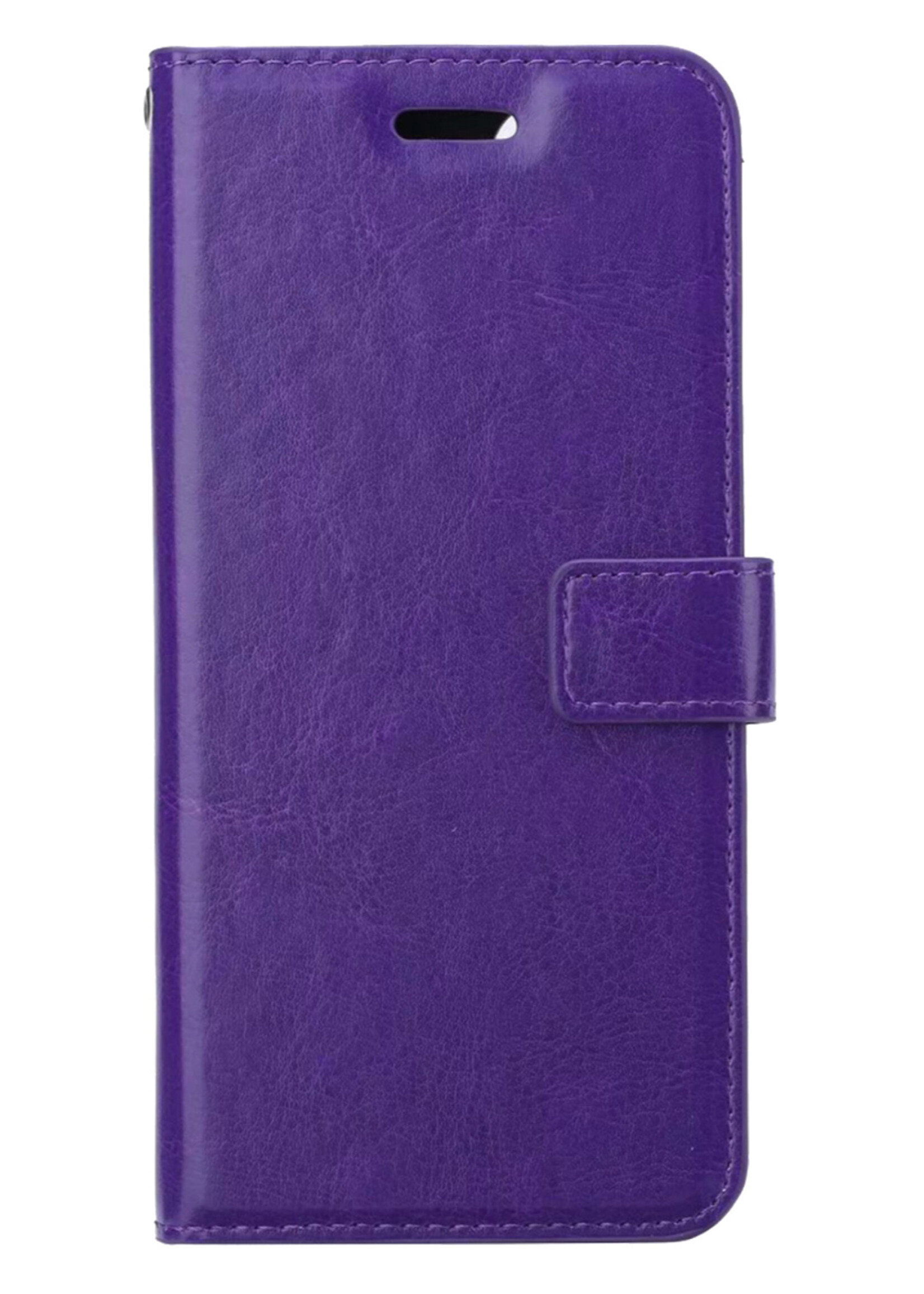 Hoesje Geschikt voor iPhone 14 Plus Hoesje Book Case Hoes Wallet Cover - Hoes Geschikt voor iPhone 14 Plus Hoesje Bookcase Hoes - Paars