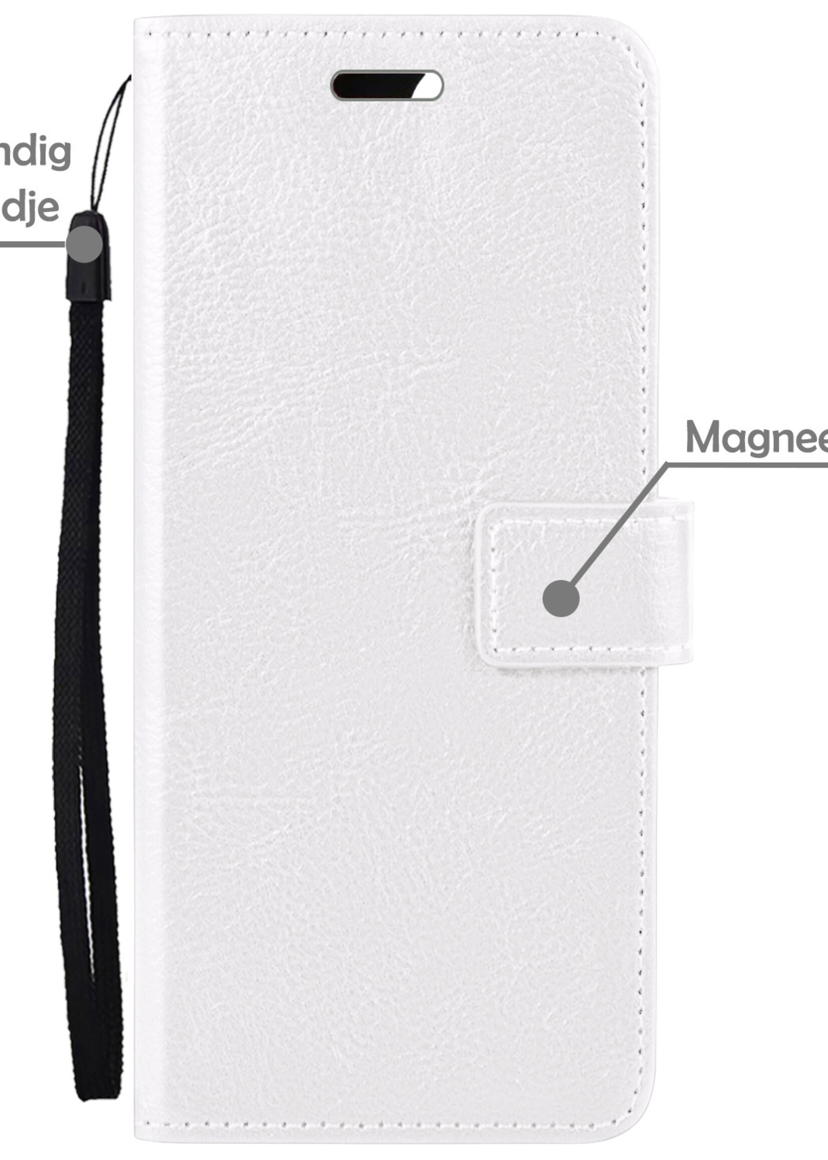LUQ Hoesje Geschikt voor iPhone 14 Plus Hoesje Book Case Hoes Wallet Cover - Hoes Geschikt voor iPhone 14 Plus Hoesje Bookcase Hoes - Wit