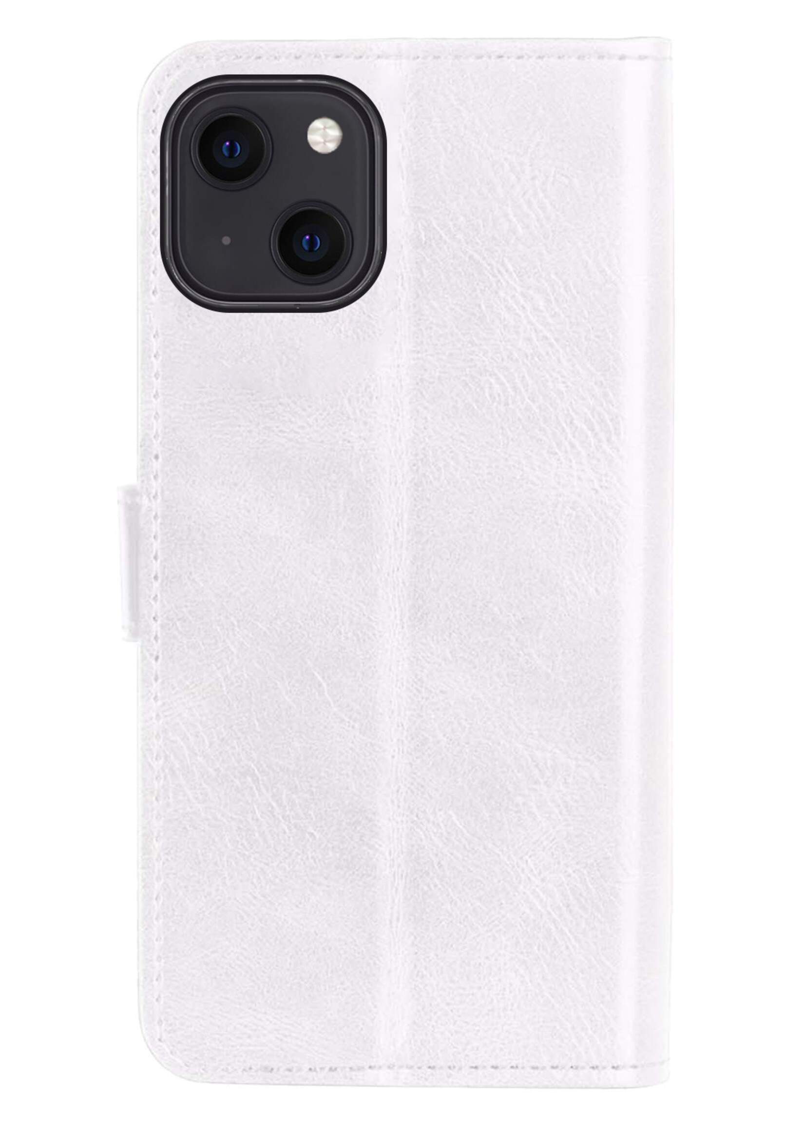 LUQ Hoesje Geschikt voor iPhone 14 Plus Hoesje Book Case Hoes Wallet Cover - Hoes Geschikt voor iPhone 14 Plus Hoesje Bookcase Hoes - Wit