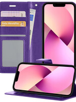 LUQ iPhone 14 Pro Hoesje Bookcase - Paars