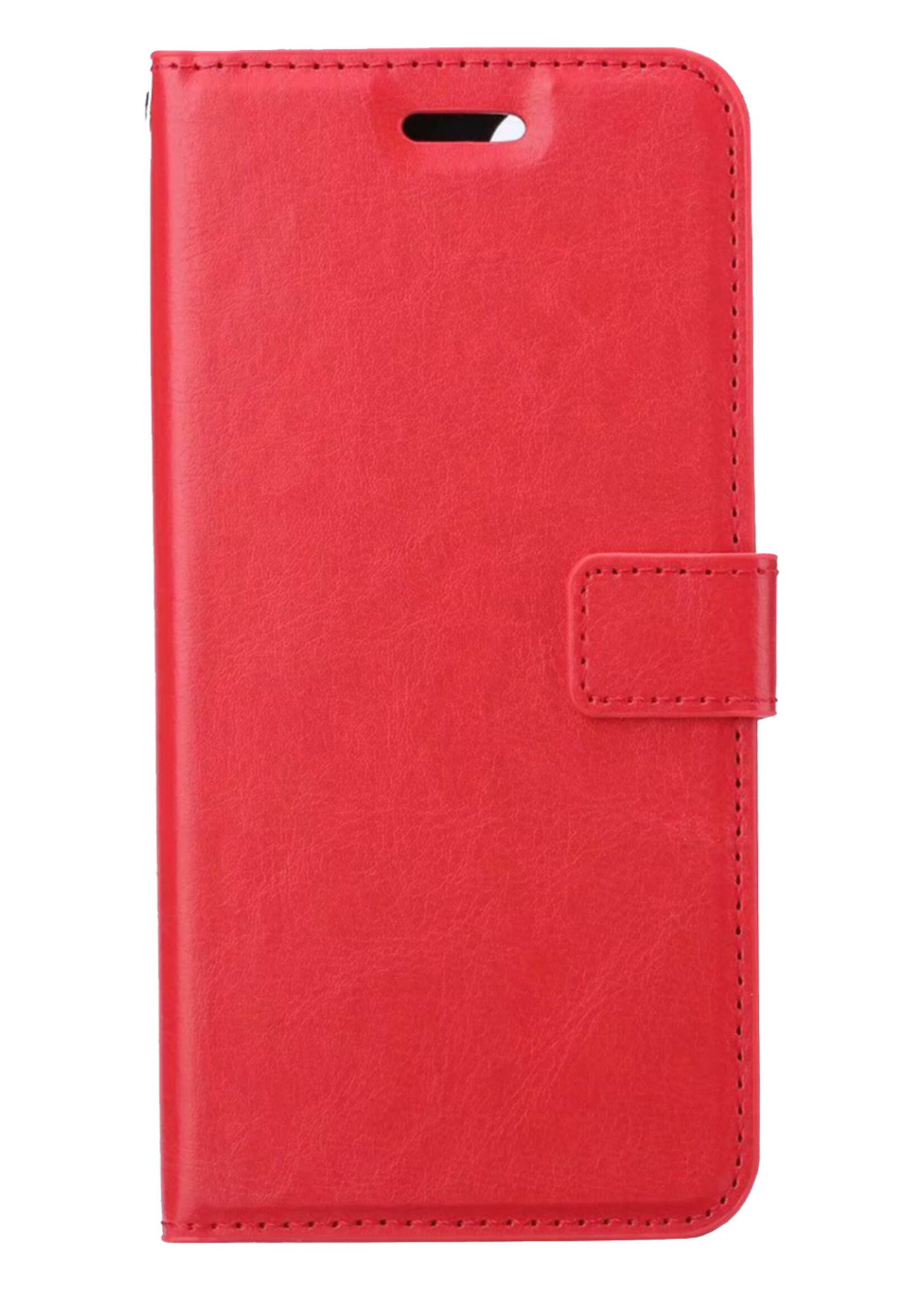 Hoesje Geschikt voor iPhone 14 Pro Hoesje Book Case Hoes Wallet Cover - Hoes Geschikt voor iPhone 14 Pro Hoesje Bookcase Hoes - Rood