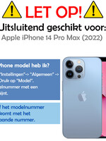 LUQ iPhone 14 Pro Max Hoesje Bookcase - Donkerblauw