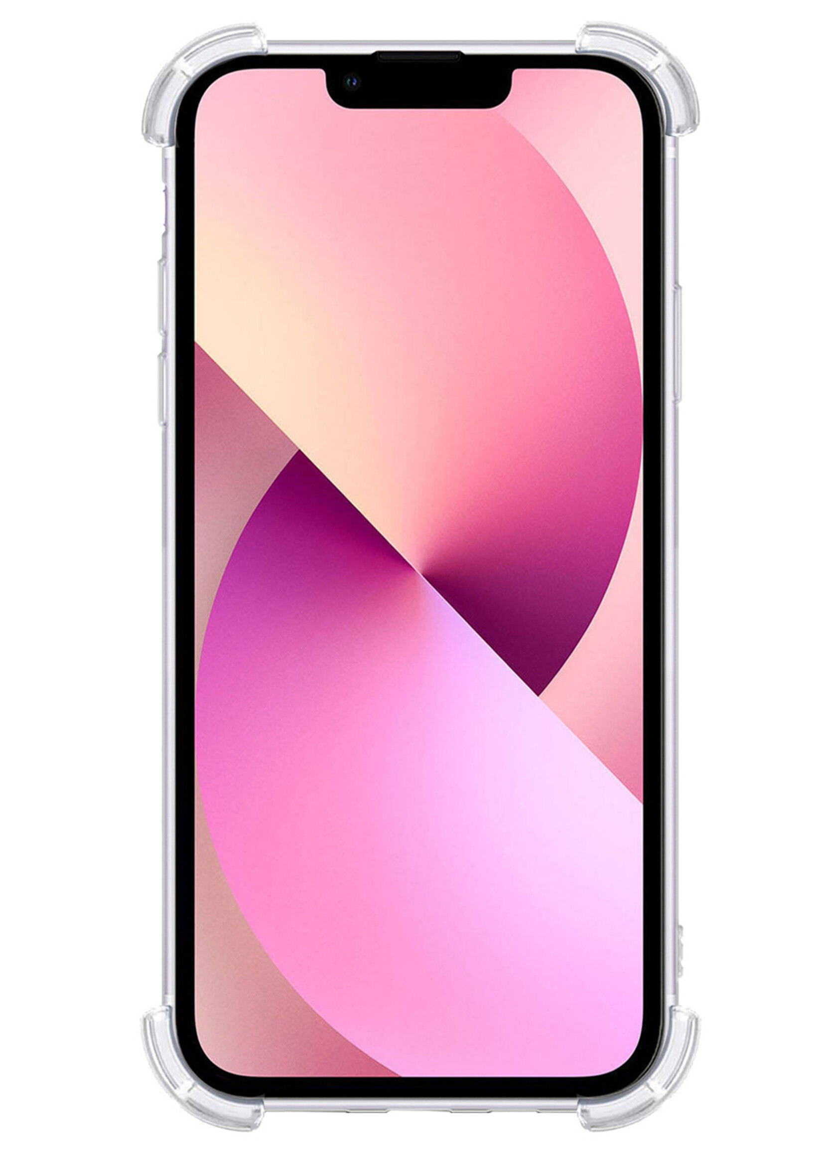 LUQ Hoesje Geschikt voor iPhone 14 Hoesje Shockproof Case Siliconen Met 2x Screenprotector - Hoes Geschikt voor iPhone 14 Hoes Cover Siliconen - Transparant