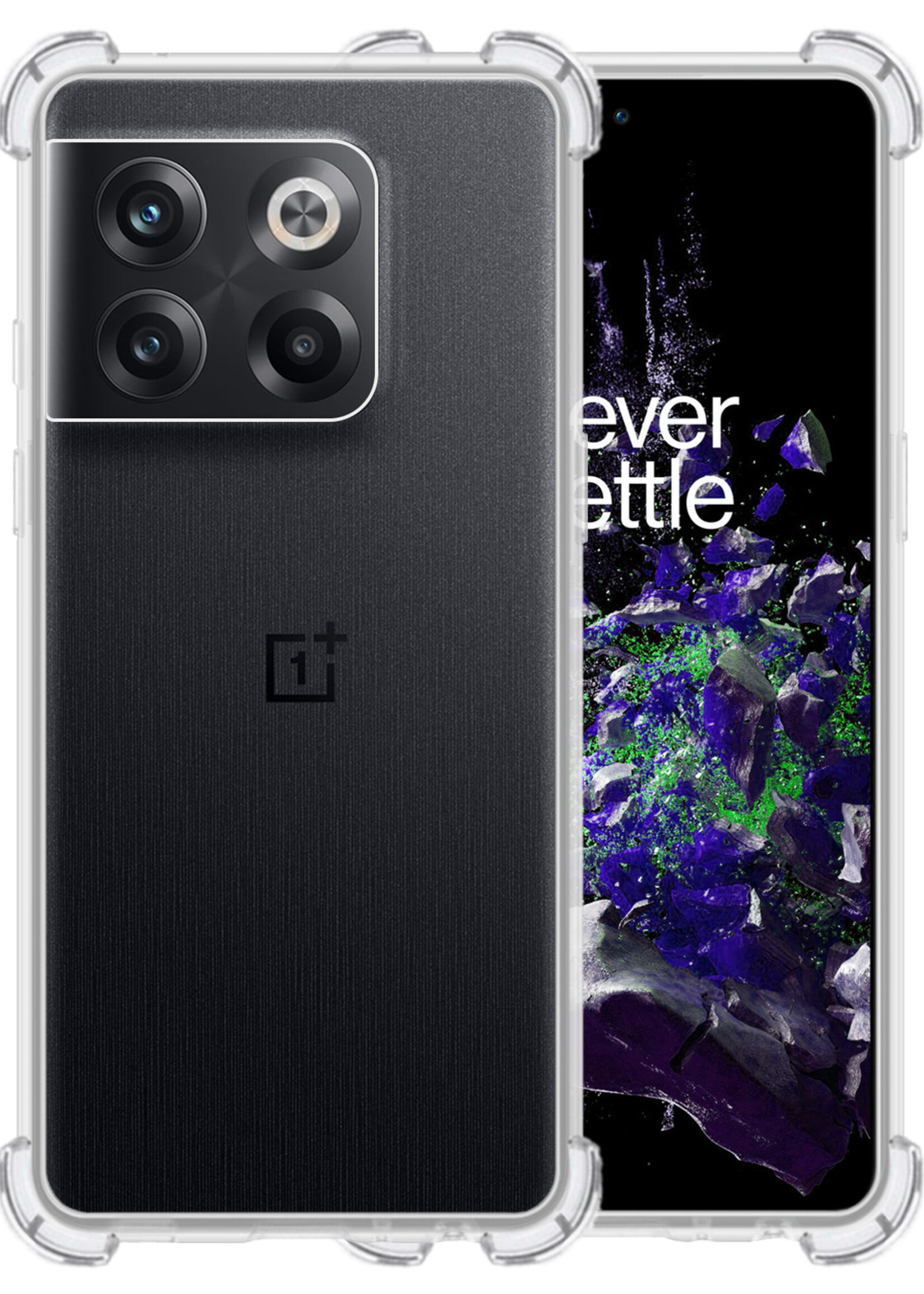 LUQ Hoesje Geschikt voor OnePlus 10T Hoesje Shockproof Case Siliconen - Hoes Geschikt voor OnePlus 10T Hoes Cover Siliconen - Transparant