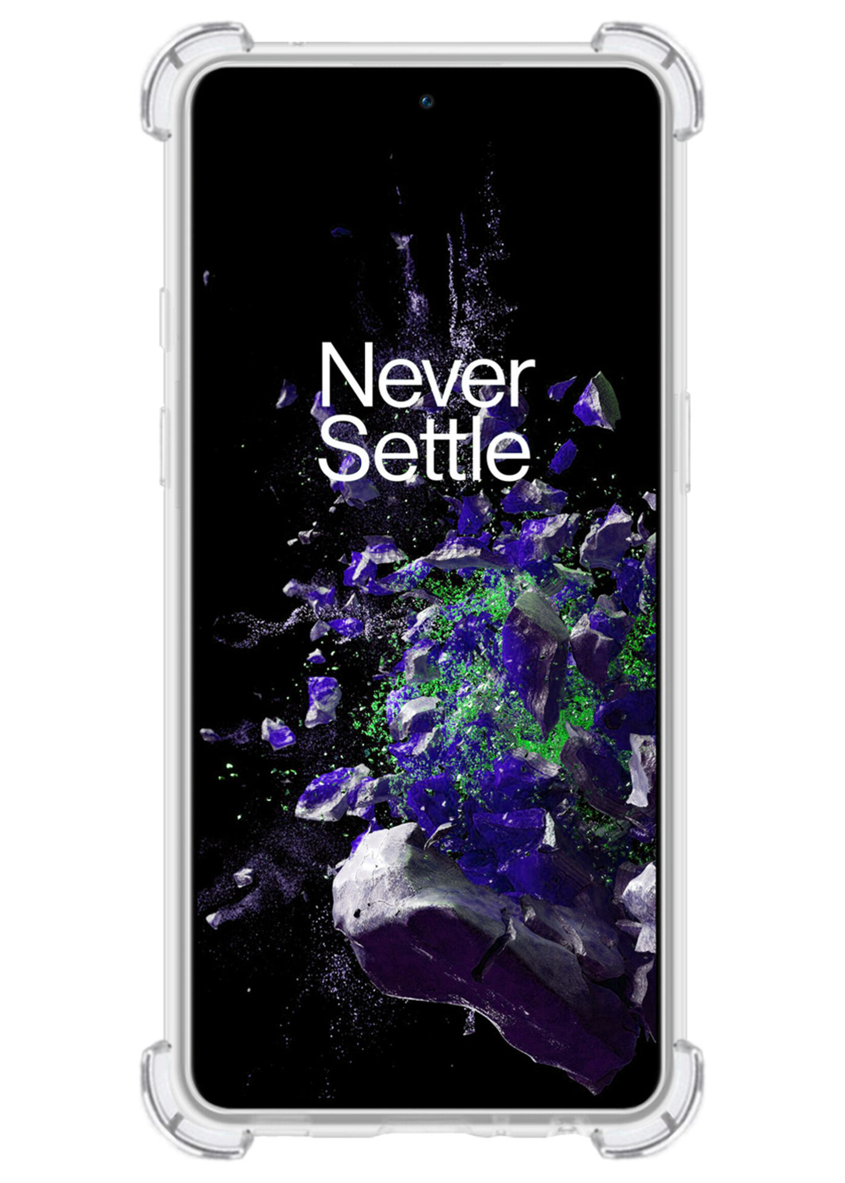 LUQ Hoesje Geschikt voor OnePlus 10T Hoesje Shockproof Case Siliconen - Hoes Geschikt voor OnePlus 10T Hoes Cover Siliconen - Transparant - 2 Stuks