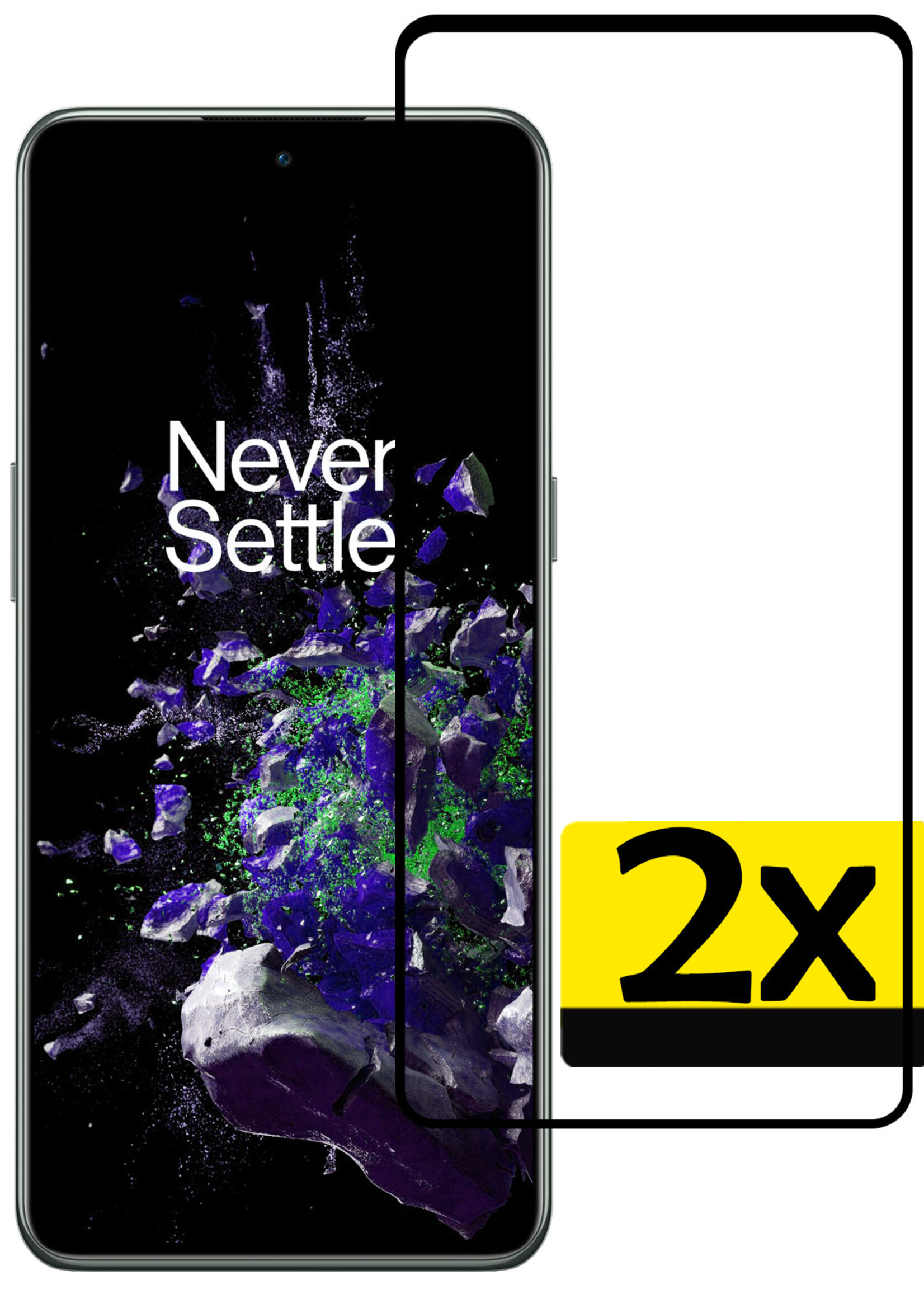 LUQ Screenprotector Geschikt voor OnePlus 10T Screenprotector Glas Full Cover - Screenprotector Geschikt voor OnePlus 10T Screenprotector Full Cover - 2 Stuks