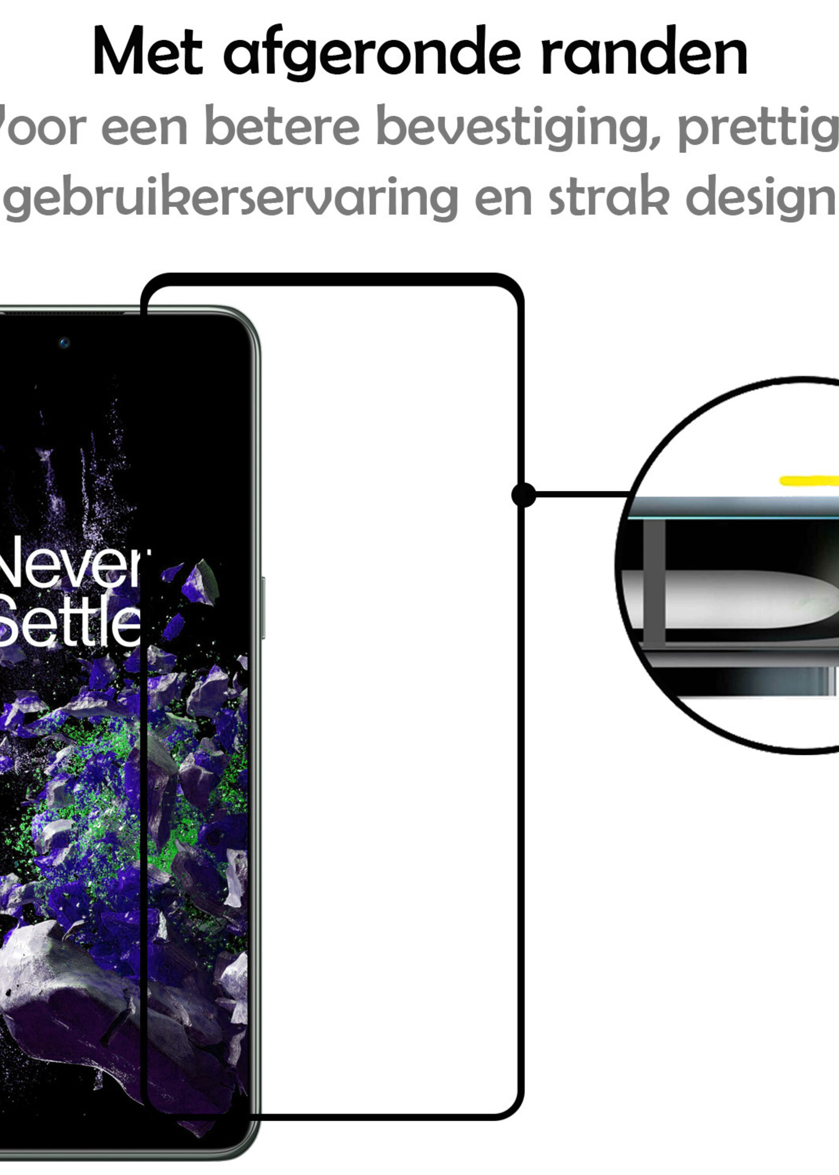 LUQ Screenprotector Geschikt voor OnePlus 10T Screenprotector Glas Full Cover - Screenprotector Geschikt voor OnePlus 10T Screenprotector Full Cover - 2 Stuks