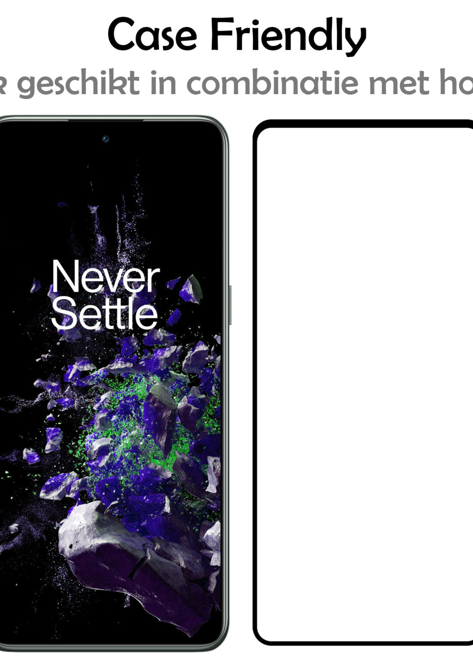 LUQ Screenprotector Geschikt voor OnePlus 10T Screenprotector Glas Full Cover - Screenprotector Geschikt voor OnePlus 10T Screenprotector Full Cover - 3 Stuks