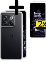 LUQ LUQ OnePlus 10T Hoesje Siliconen Met 2x Screenprotector - Transparant