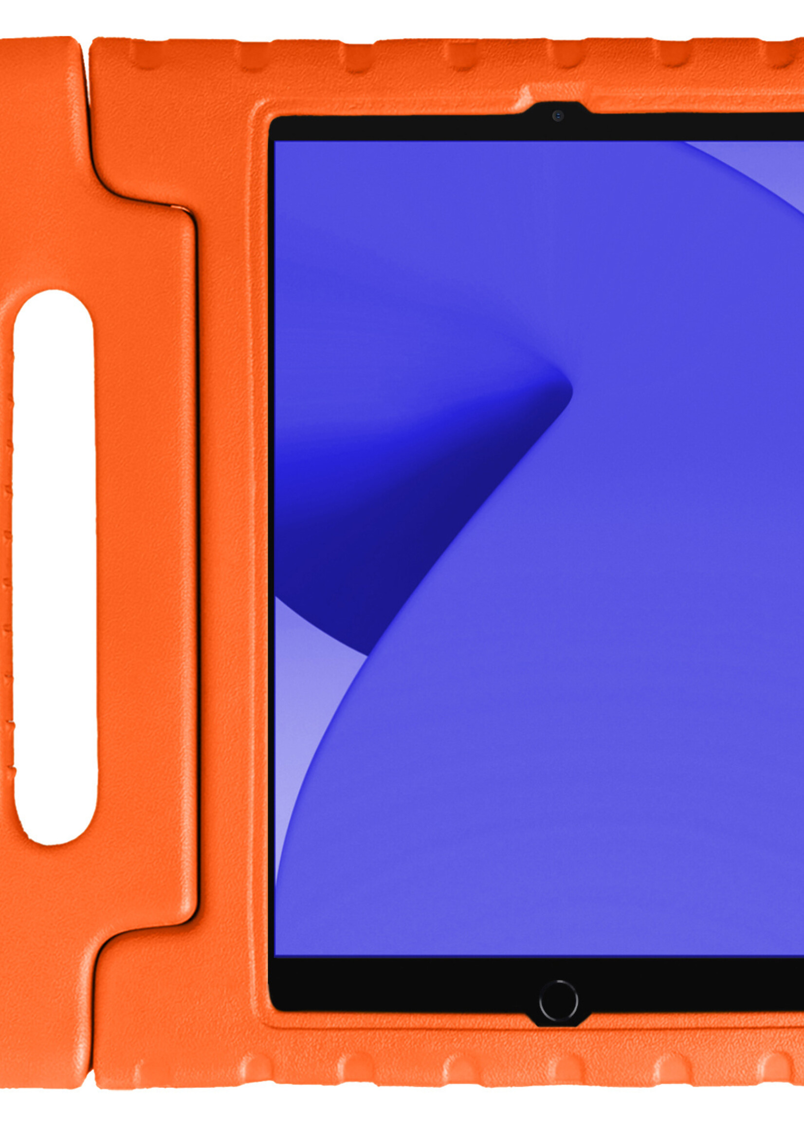 LUQ Hoes Geschikt voor iPad 10.2 2021 Hoes Kinder Hoesje Kids Case Kinderhoes Shockproof - Hoesje Geschikt voor iPad 9 Hoesje Kidscase - Oranje