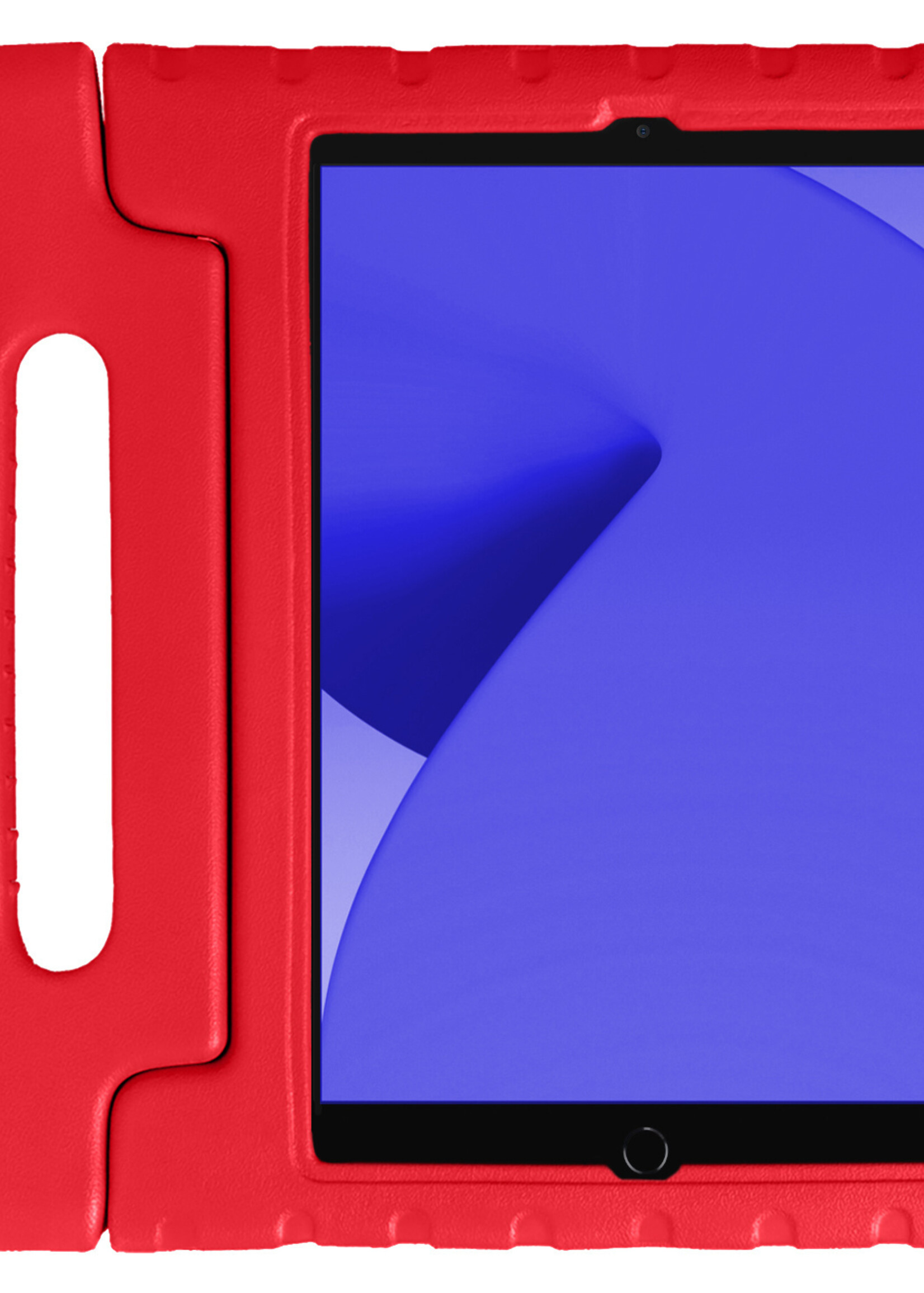 LUQ Hoes Geschikt voor iPad 10.2 2020 Hoes Kinder Hoesje Kids Case Kinderhoes Shockproof Met Screenprotector - Hoesje Geschikt voor iPad 8 Hoesje Kidscase - Rood