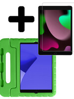 LUQ LUQ iPad 10.2 2021 Kinderhoes Met Screenprotector - Groen