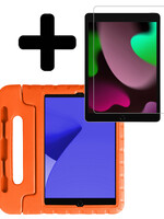 LUQ LUQ iPad 10.2 2021 Kinderhoes Met Screenprotector - Oranje