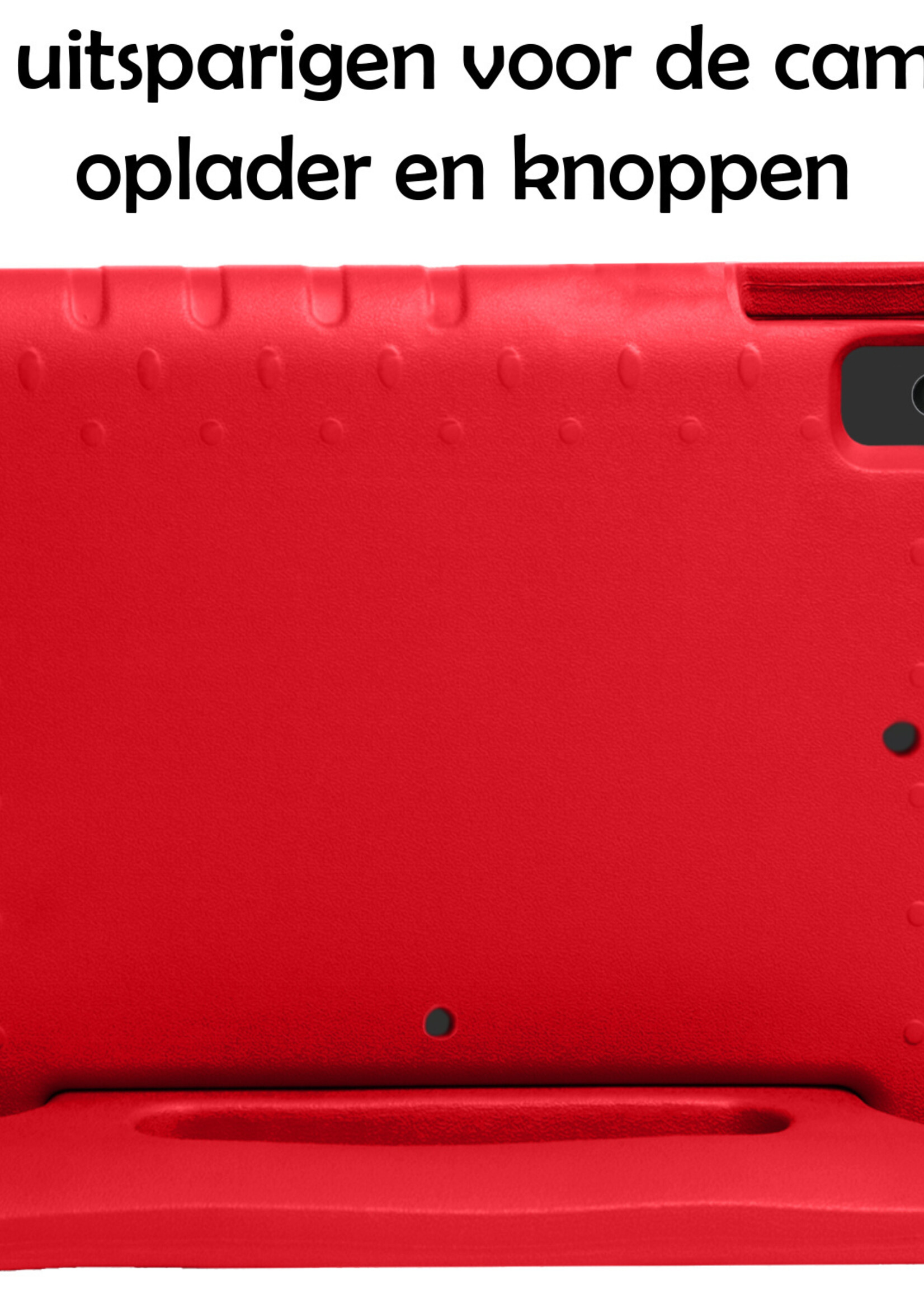 LUQ Hoes Geschikt voor iPad 10.2 2021 Hoes Kinder Hoesje Kids Case Kinderhoes Shockproof Met Screenprotector - Hoesje Geschikt voor iPad 9 Hoesje Kidscase - Rood