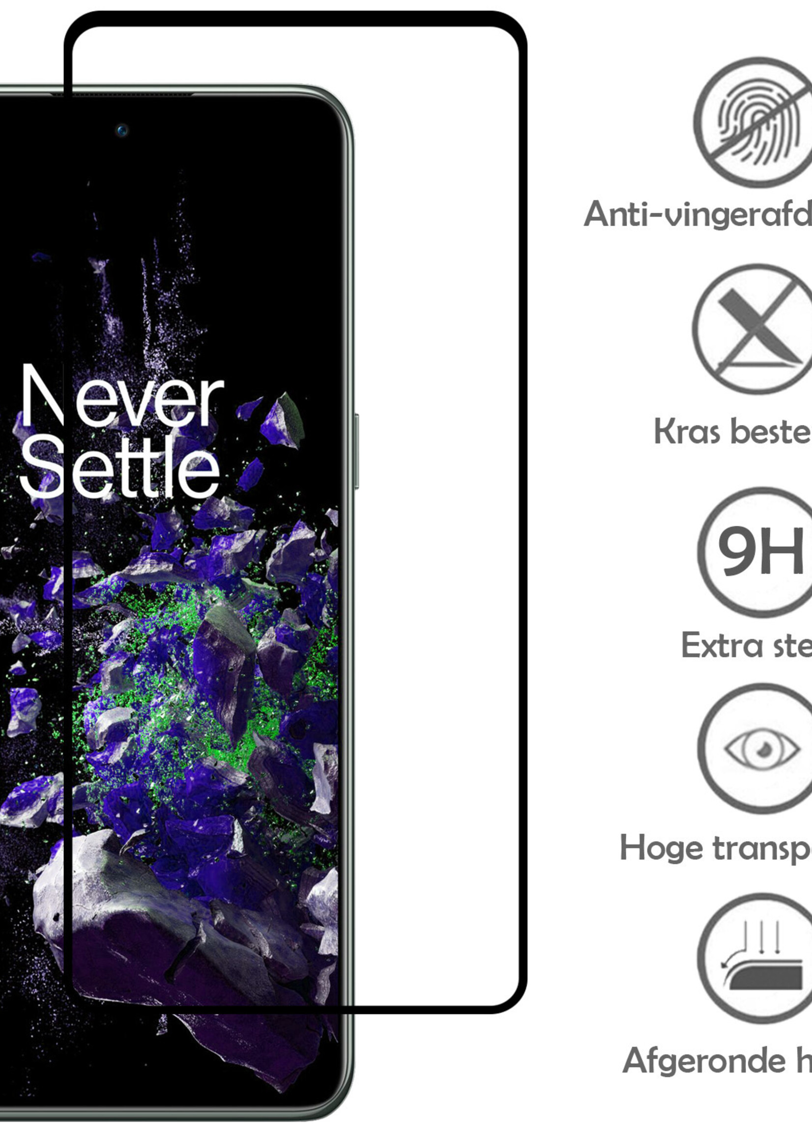 LUQ Screenprotector Geschikt voor OnePlus 10T Screenprotector Glas Full Cover - Screenprotector Geschikt voor OnePlus 10T Screenprotector Full Cover - 3 Stuks
