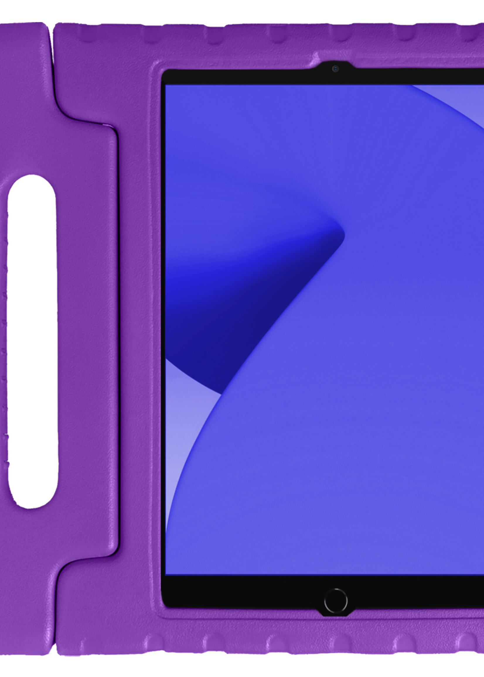 LUQ Hoes Geschikt voor iPad 10.2 2021 Hoes Kinder Hoesje Kids Case Kinderhoes Shockproof - Hoesje Geschikt voor iPad 9 Hoesje Kidscase - Paars