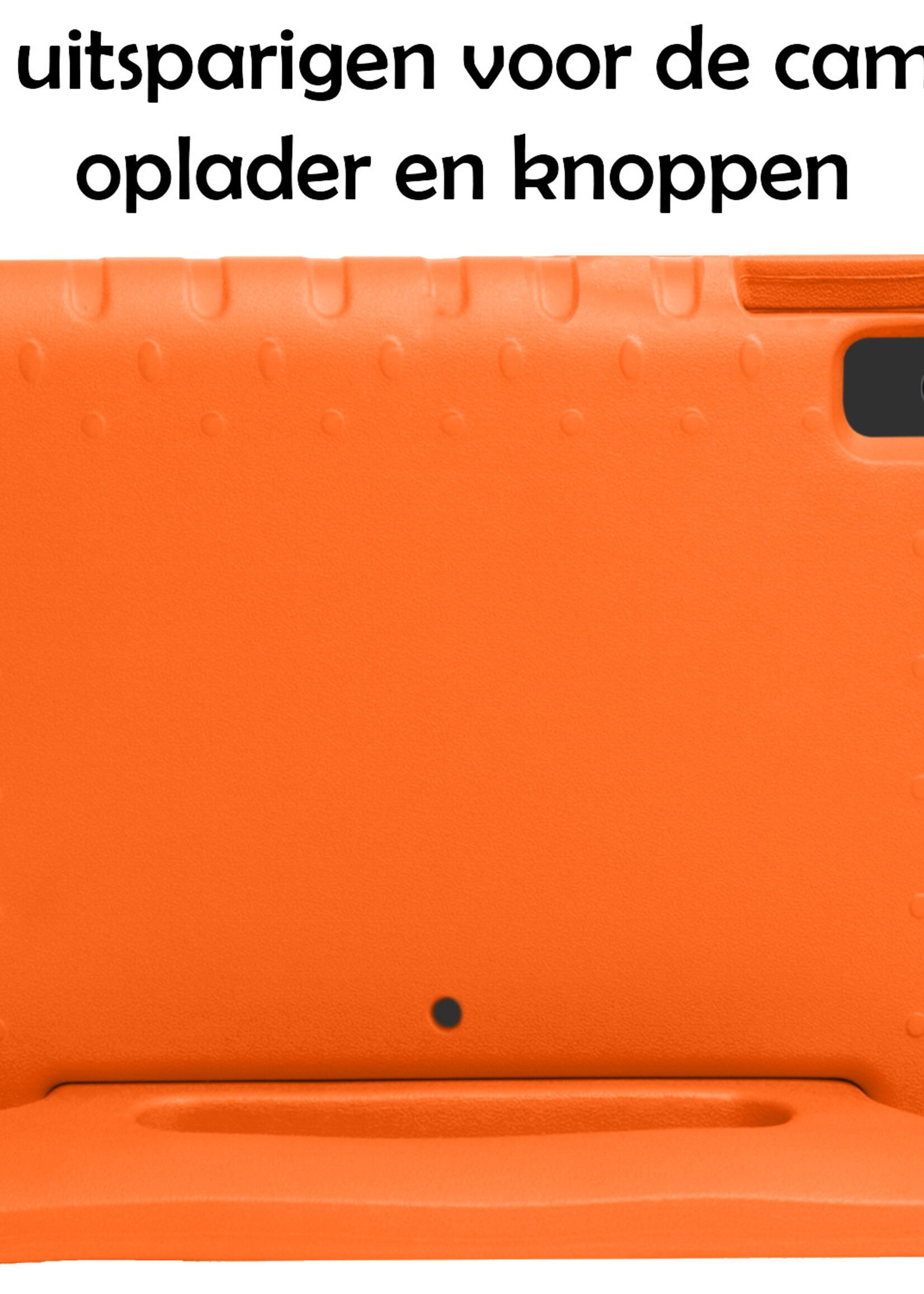 Hoes Geschikt voor iPad 10.2 2020 Hoes Kinder Hoesje Kids Case Kinderhoes Shockproof Met 2x Screenprotector - Hoesje Geschikt voor iPad 8 Hoesje Kidscase - Oranje