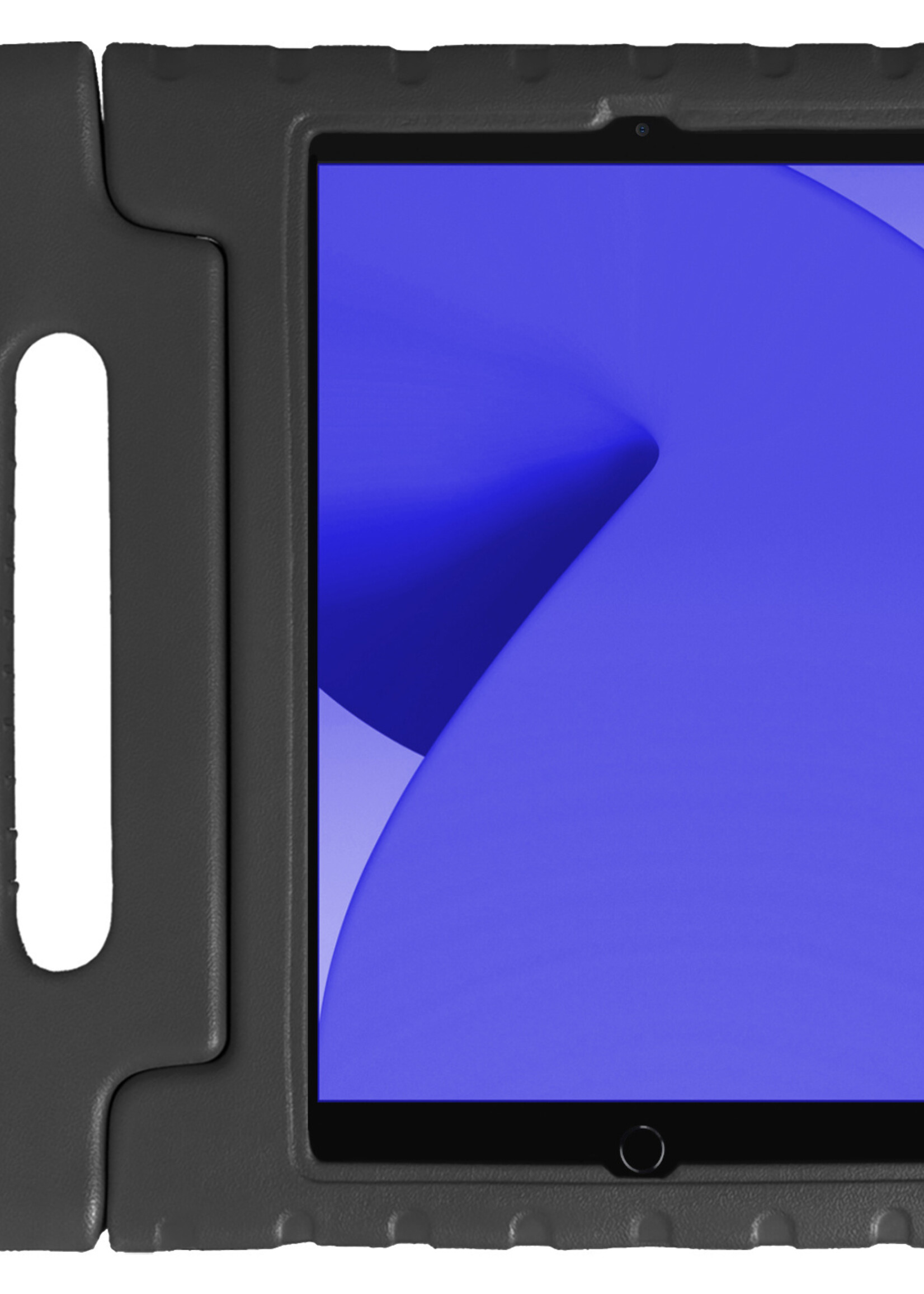 LUQ Hoes Geschikt voor iPad 10.2 2021 Hoes Kinder Hoesje Kids Case Kinderhoes Shockproof Met 2x Screenprotector - Hoesje Geschikt voor iPad 9 Hoesje Kidscase - Zwart