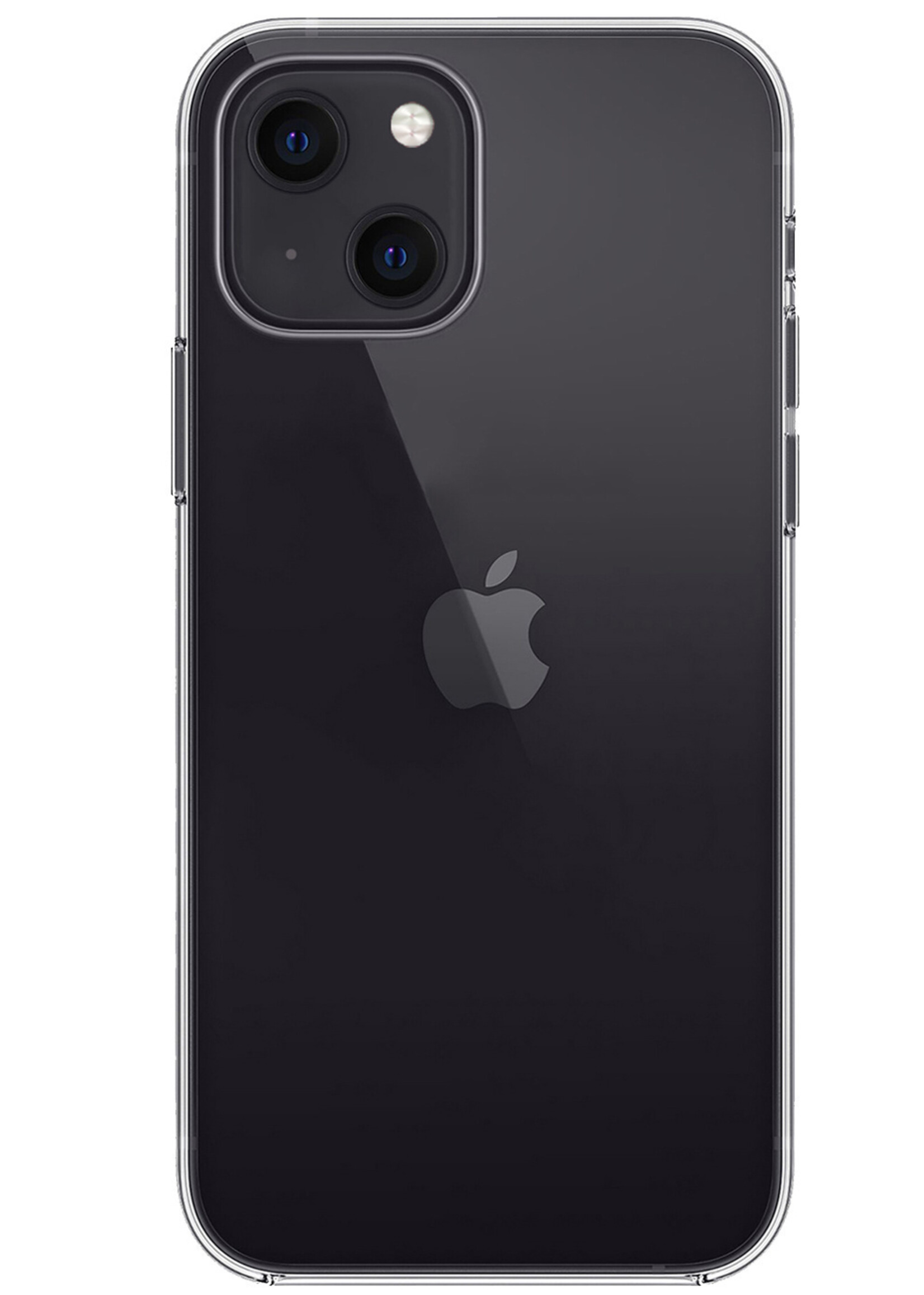 LUQ Hoesje Geschikt voor iPhone 14 Hoesje Siliconen Case Met 2x Screenprotector - Hoes Geschikt voor iPhone 14 Hoes Siliconen - Transparant