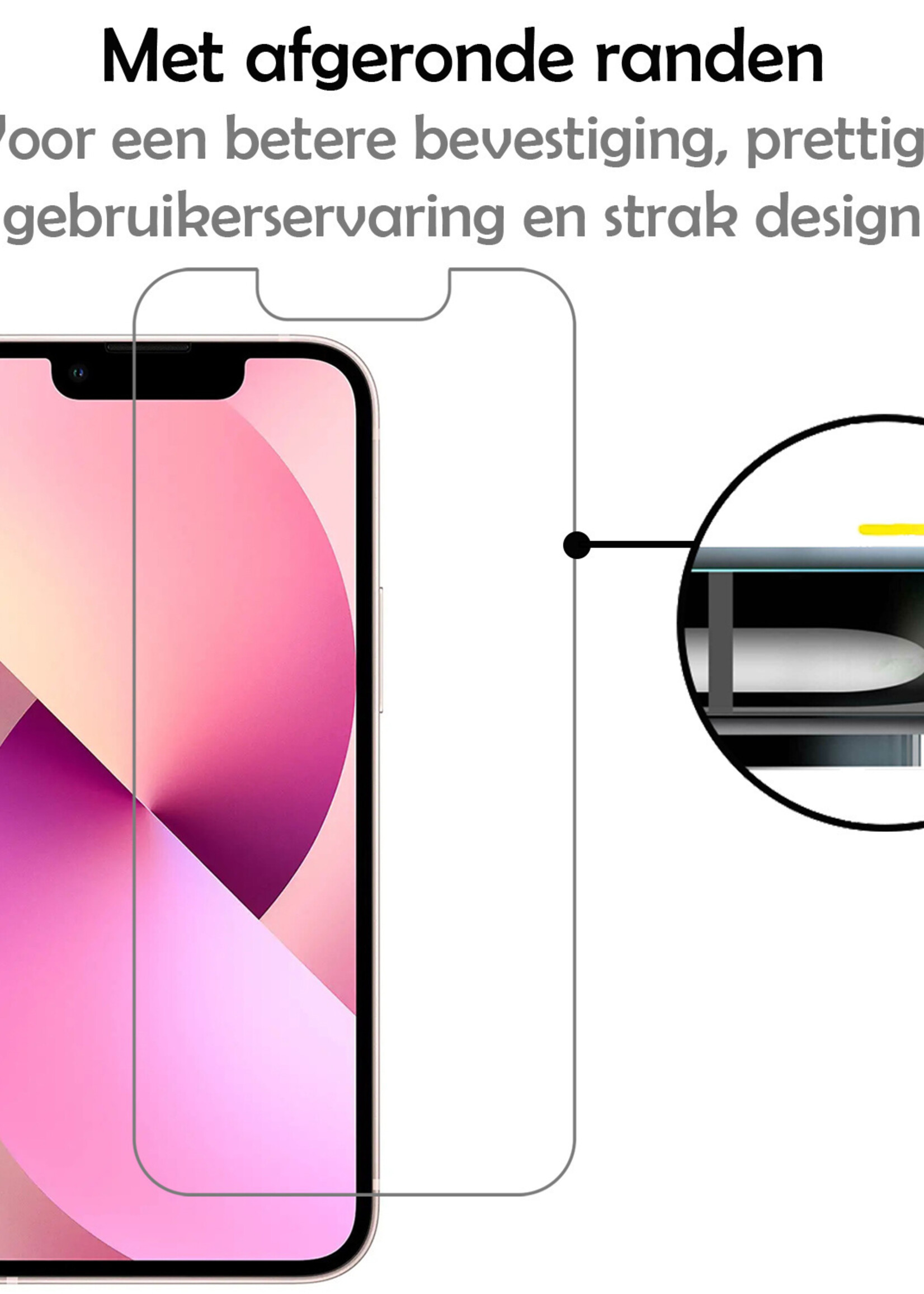 LUQ Hoesje Geschikt voor iPhone 14 Hoesje Book Case Hoes Wallet Cover Met 2x Screenprotector - Hoes Geschikt voor iPhone 14 Hoesje Bookcase Hoes - Bruin