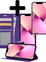 LUQ LUQ iPhone 14 Pro Max Hoesje Bookcase Met Screenprotector - Paars