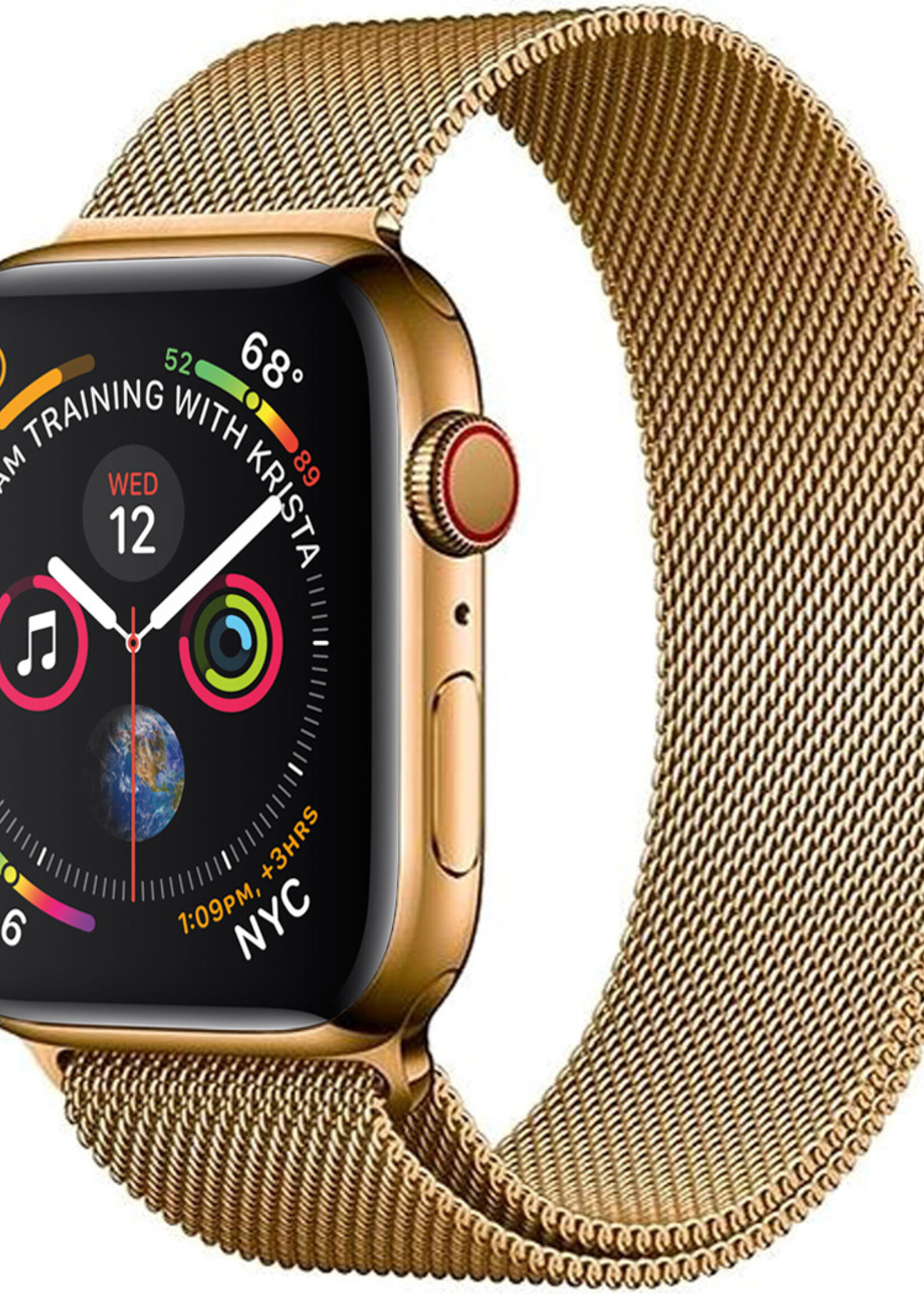 LUQ Geschikt Voor Apple Watch SE Bandje 40 mm - Bandje Geschikt Voor Apple Watch SE Milanees - Goud