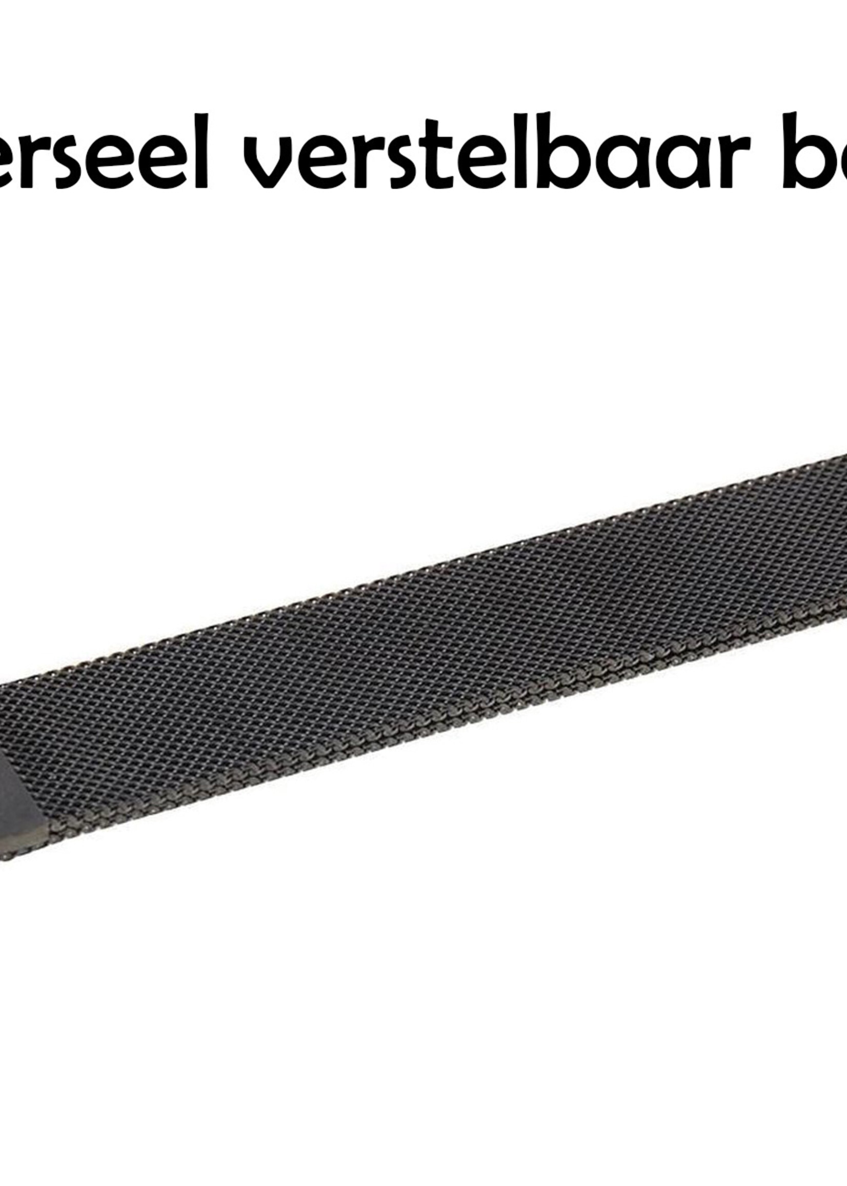 LUQ Geschikt Voor Apple Watch SE Bandje 44 mm - Bandje Geschikt Voor Apple Watch SE Milanees - Zwart
