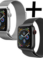 LUQ LUQ Apple Watch SE Bandje Milanees (40 mm) - Zwart & Zilver