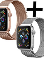 LUQ LUQ Apple Watch SE Bandje Milanees (40 mm) - Zilver & Rose Goud
