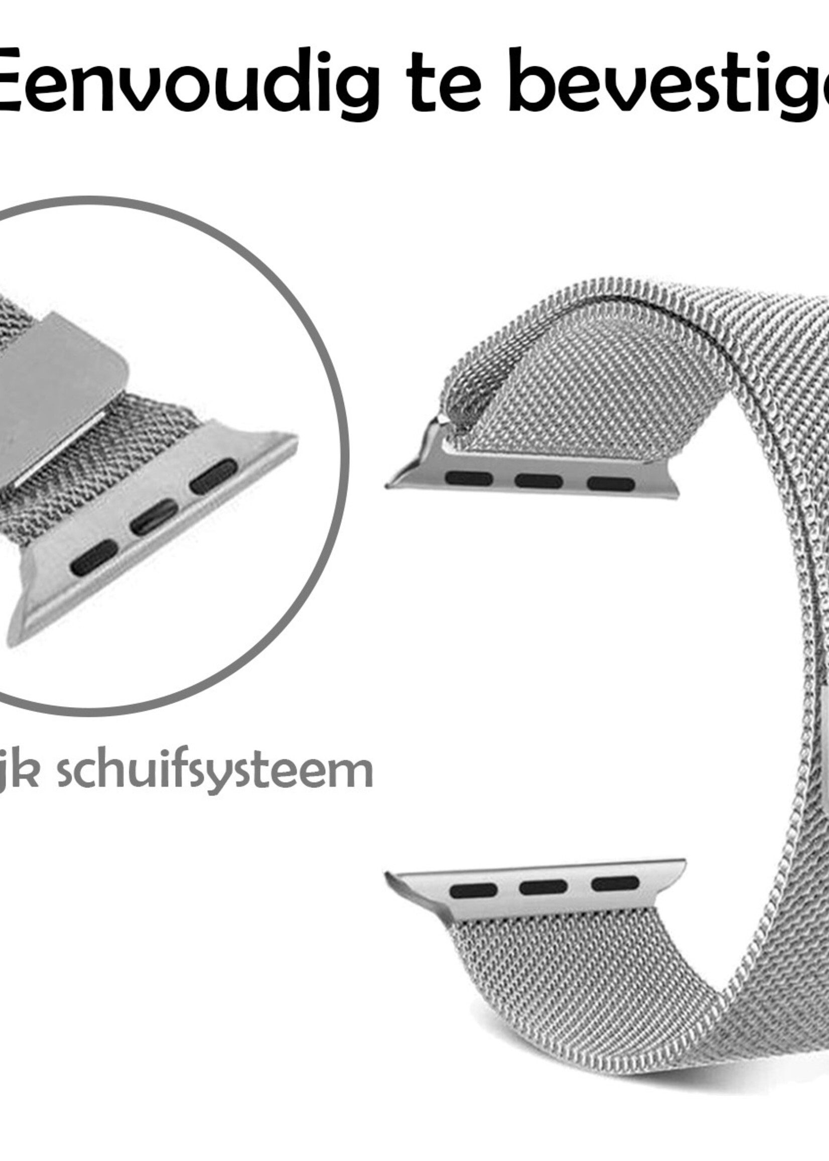 Geschikt Voor Apple Watch SE Bandje 40 mm - Bandje Geschikt Voor Apple Watch SE Milanees - Zilver X Rose Goud