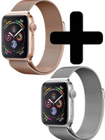 LUQ LUQ Apple Watch SE Bandje Milanees (44 mm) - Zilver & Rose Goud