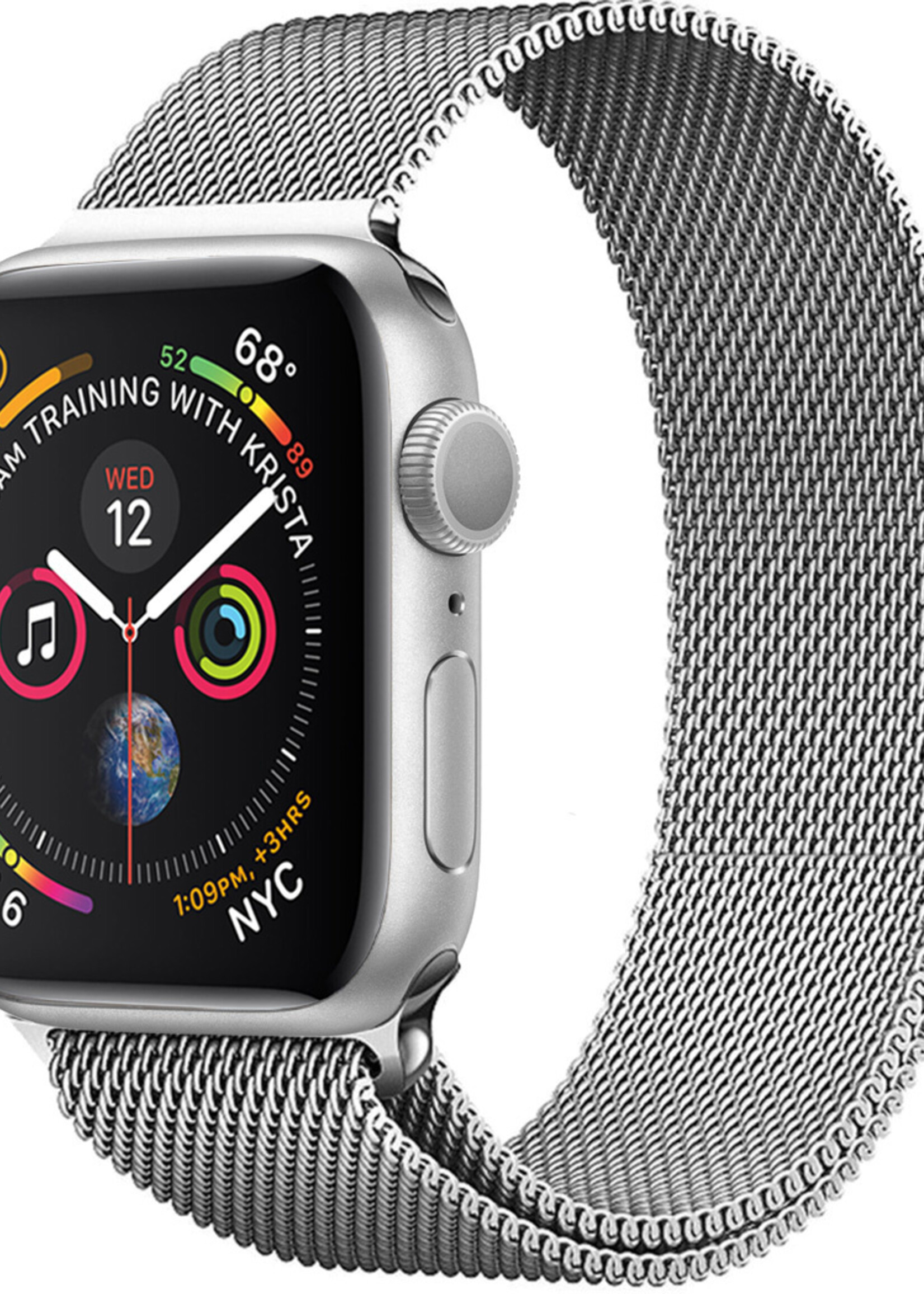 LUQ Geschikt Voor Apple Watch 8 Bandje 41 mm - Bandje Geschikt Voor Apple Watch 8 Milanees - Zilver