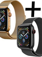 LUQ LUQ Apple Watch 8 Bandje Milanees (41 mm) - Zwart & Goud