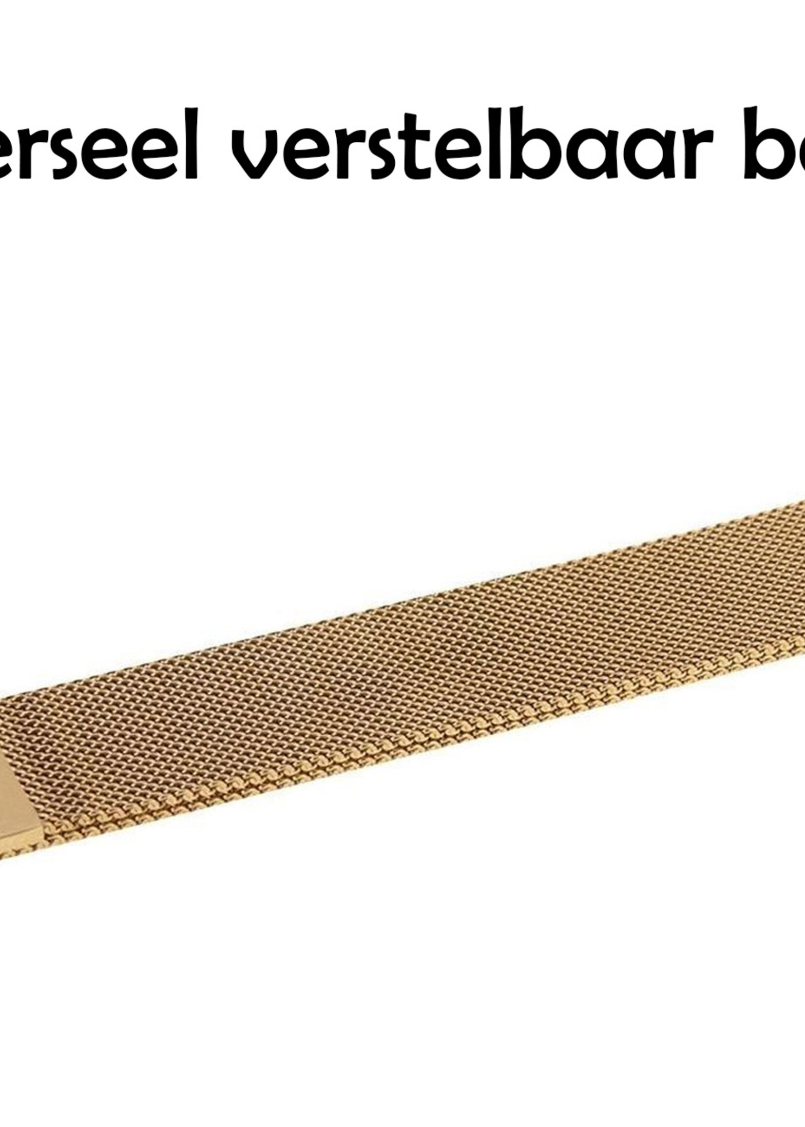 LUQ Geschikt Voor Apple Watch 8 Bandje 41 mm - Bandje Geschikt Voor Apple Watch 8 Milanees - Zwart X Goud