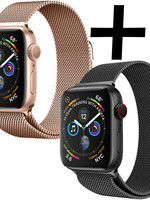 LUQ LUQ Apple Watch 8 Bandje Milanees (41 mm) - Zwart & Rose Goud