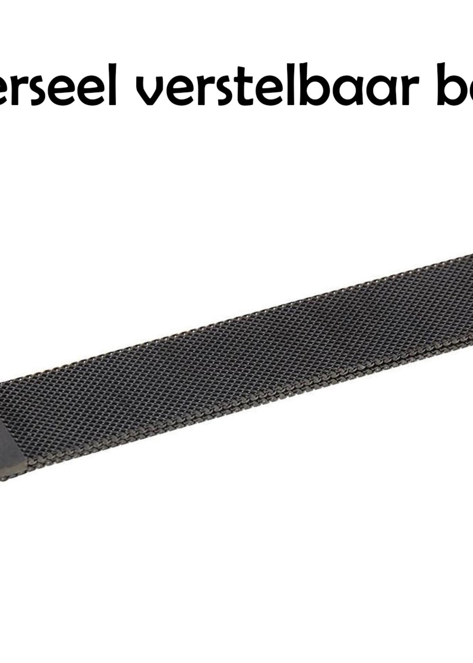 LUQ Geschikt Voor Apple Watch 8 Bandje 41 mm - Bandje Geschikt Voor Apple Watch 8 Milanees - Zwart X Zilver