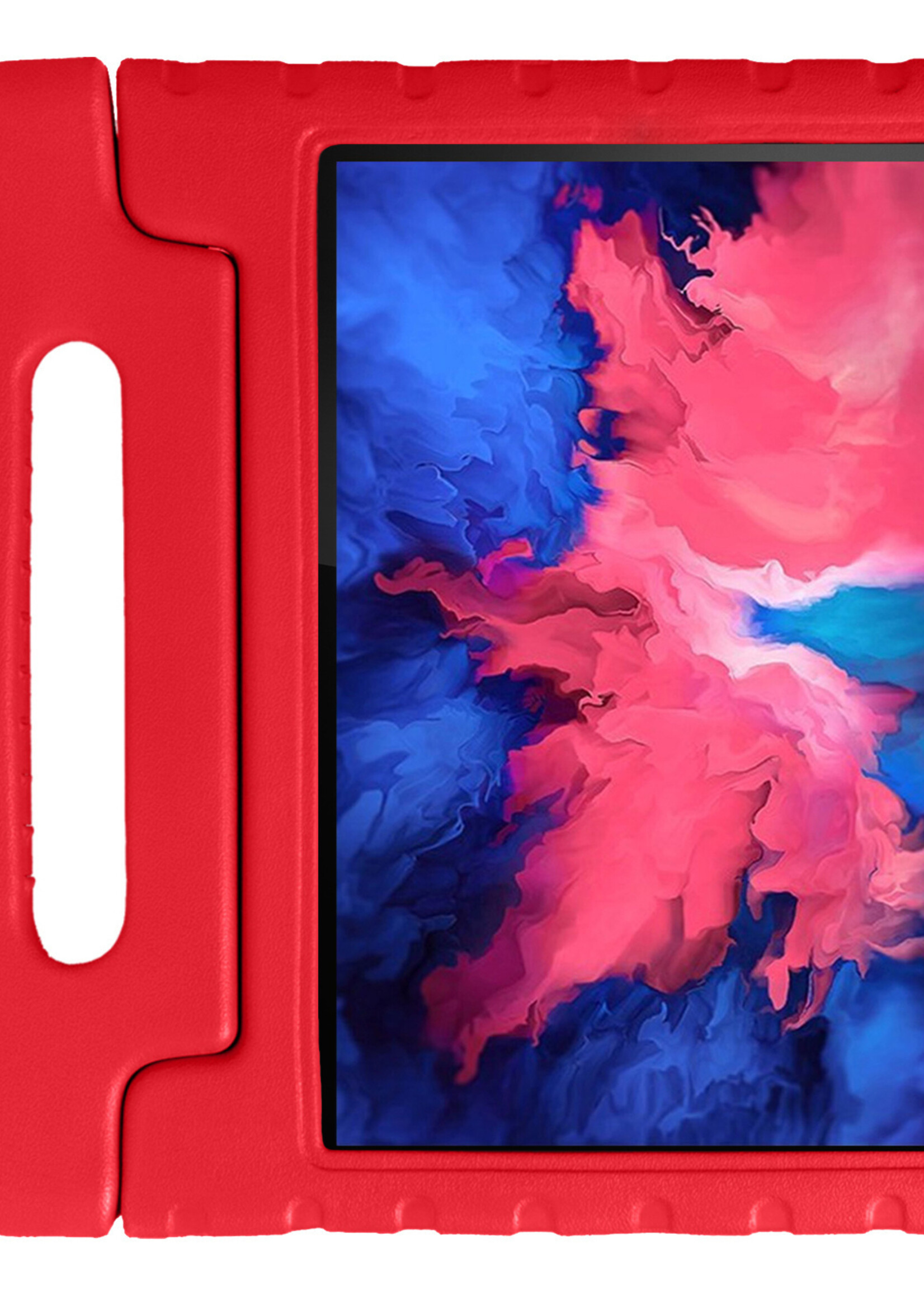LUQ Hoes Geschikt voor Lenovo Tab P11 Plus Hoes Kinder Hoesje Kids Case Kinderhoes Shockproof - Hoesje Geschikt voor Lenovo Tab P11 Plus Hoesje Kidscase - Rood