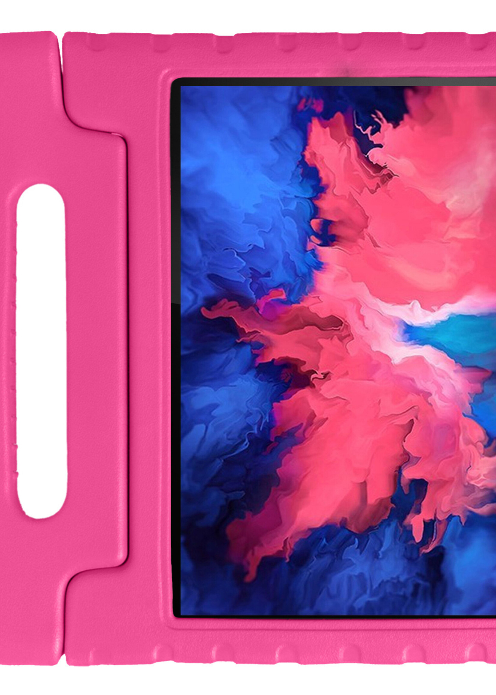 LUQ Hoes Geschikt voor Lenovo Tab P11 Plus Hoes Kinder Hoesje Kids Case Kinderhoes Shockproof - Hoesje Geschikt voor Lenovo Tab P11 Plus Hoesje Kidscase - Roze