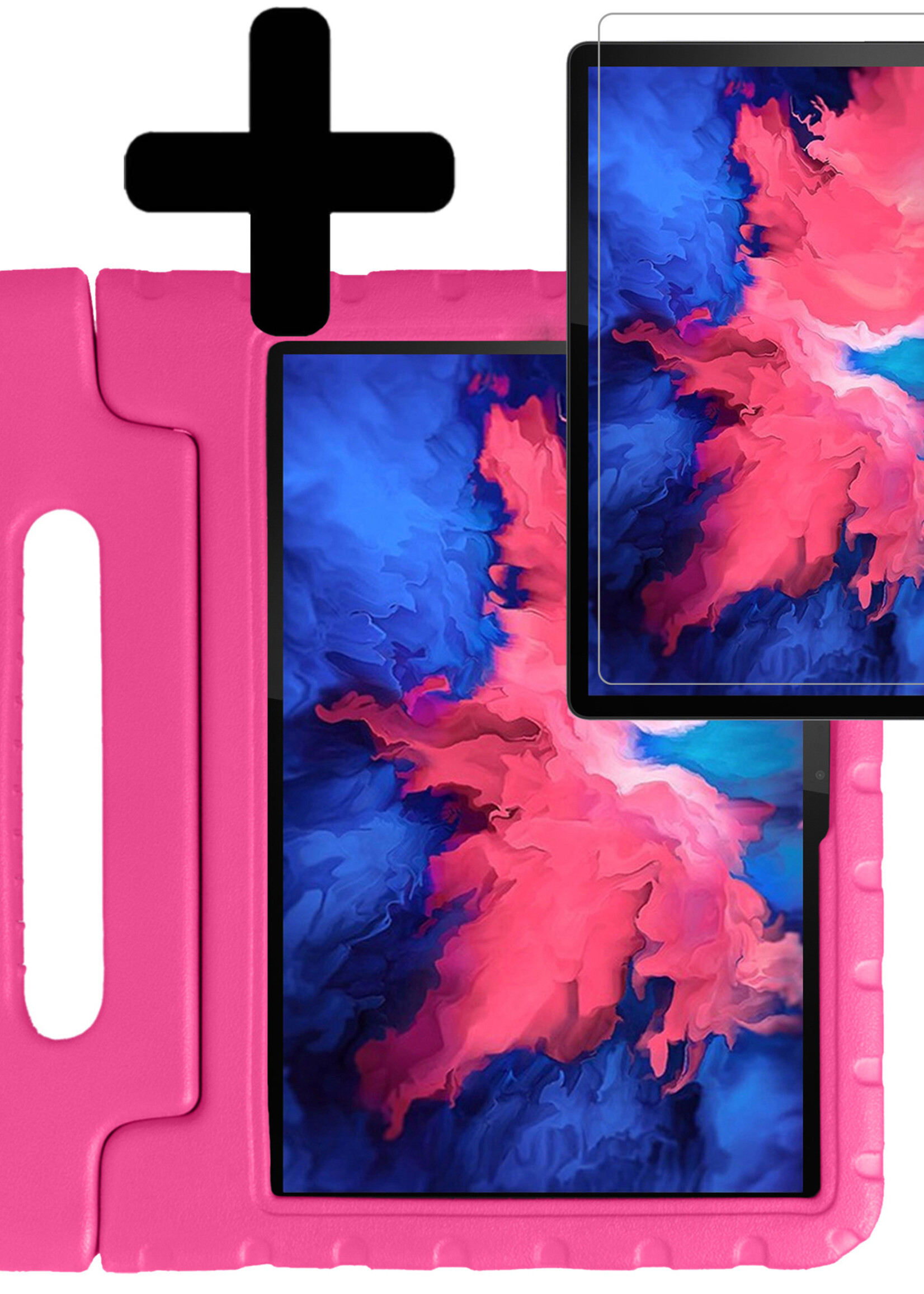 LUQ Hoes Geschikt voor Lenovo Tab P11 Plus Hoes Kinder Hoesje Kids Case Kinderhoes Shockproof Met Screenprotector - Hoesje Geschikt voor Lenovo Tab P11 Plus Hoesje Kidscase - Roze