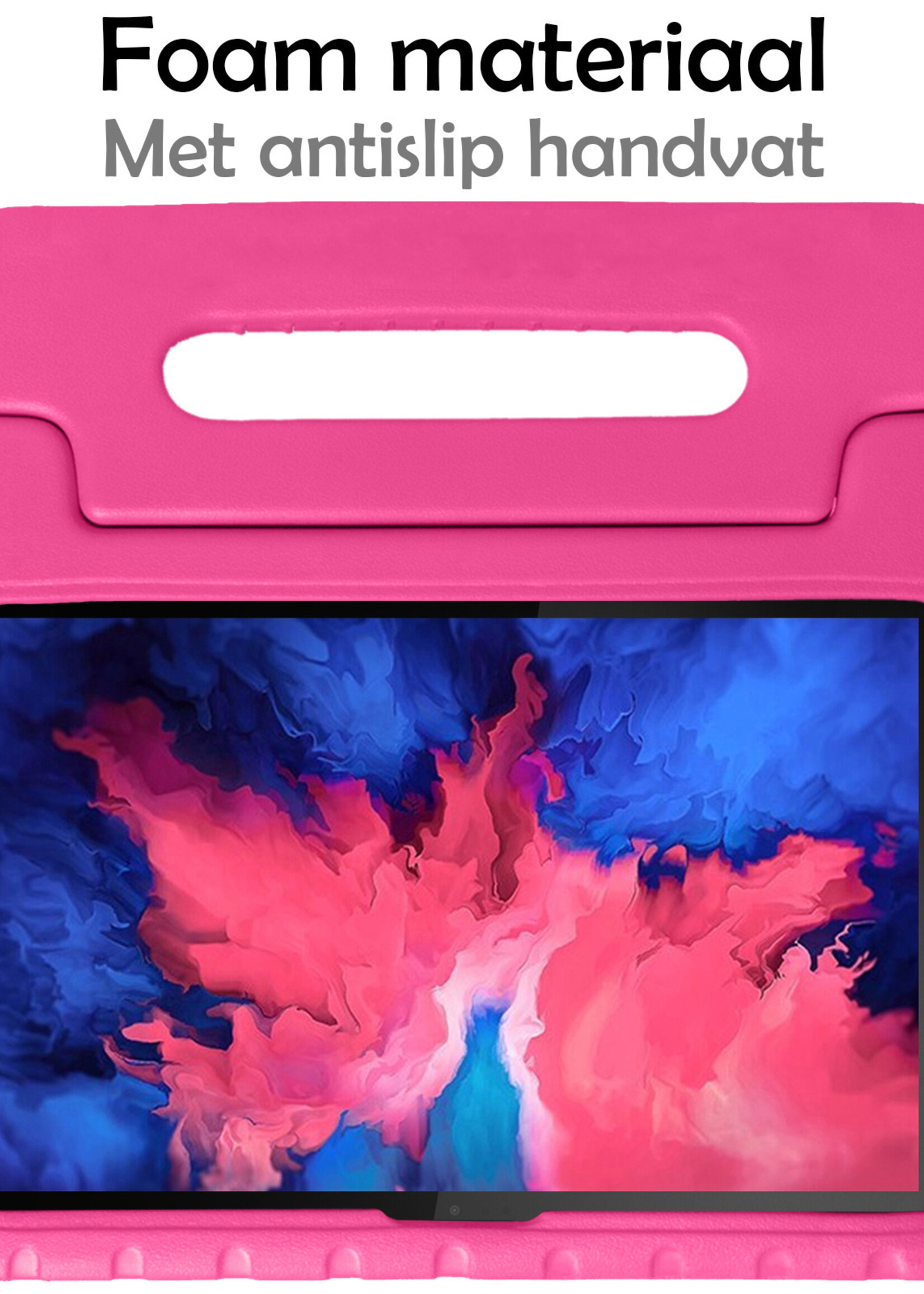 LUQ Hoes Geschikt voor Lenovo Tab P11 Plus Hoes Kinder Hoesje Kids Case Kinderhoes Shockproof Met Screenprotector - Hoesje Geschikt voor Lenovo Tab P11 Plus Hoesje Kidscase - Roze