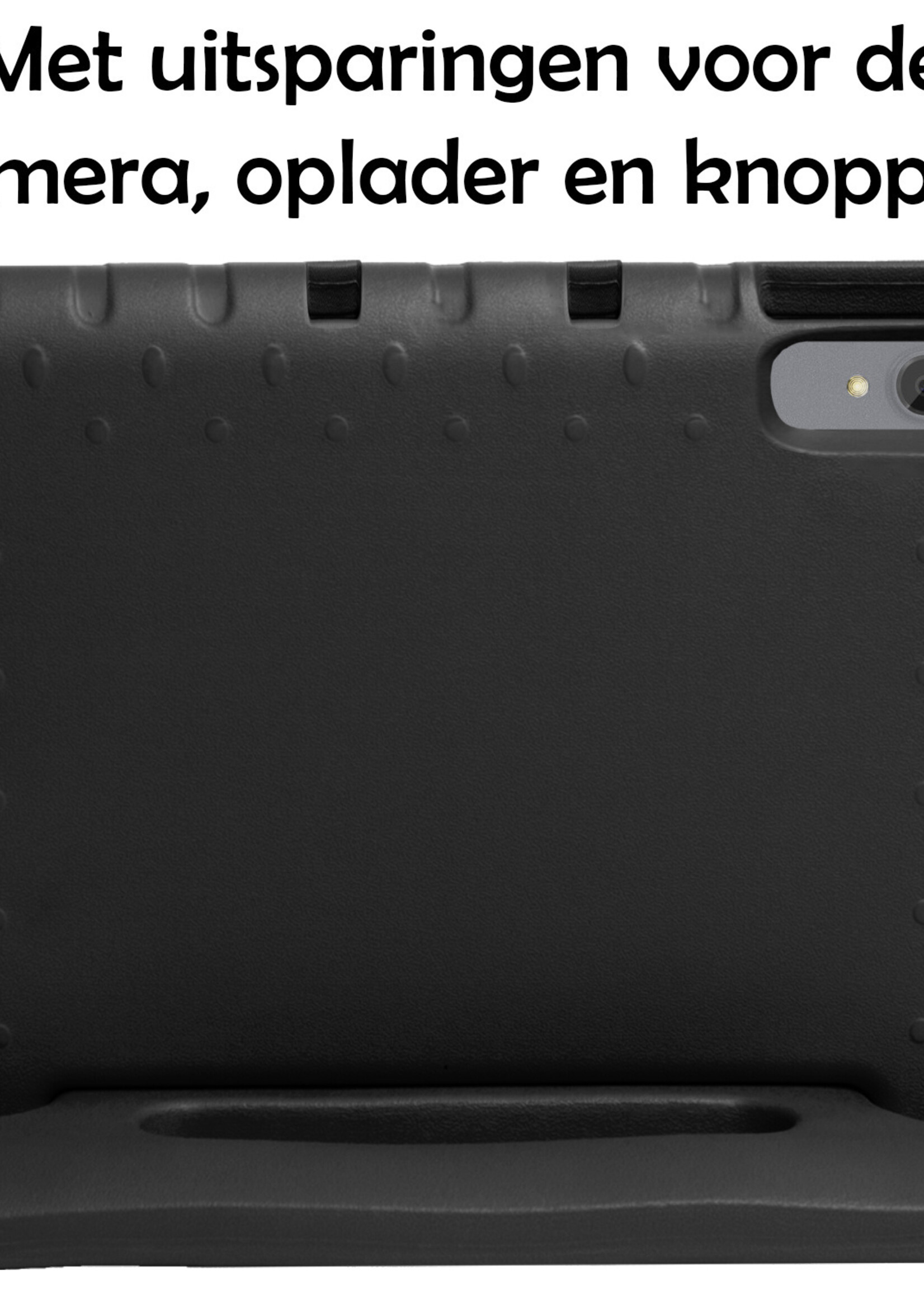 LUQ Hoes Geschikt voor Lenovo Tab P11 Plus Hoes Kinder Hoesje Kids Case Kinderhoes Shockproof Met Screenprotector - Hoesje Geschikt voor Lenovo Tab P11 Plus Hoesje Kidscase - Zwart
