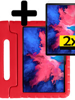 LUQ LUQ Lenovo Tab P11 Plus Kinderhoes Met 2x Screenprotector - Rood