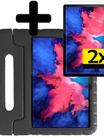 LUQ LUQ Lenovo Tab P11 Plus Kinderhoes Met 2x Screenprotector - Zwart