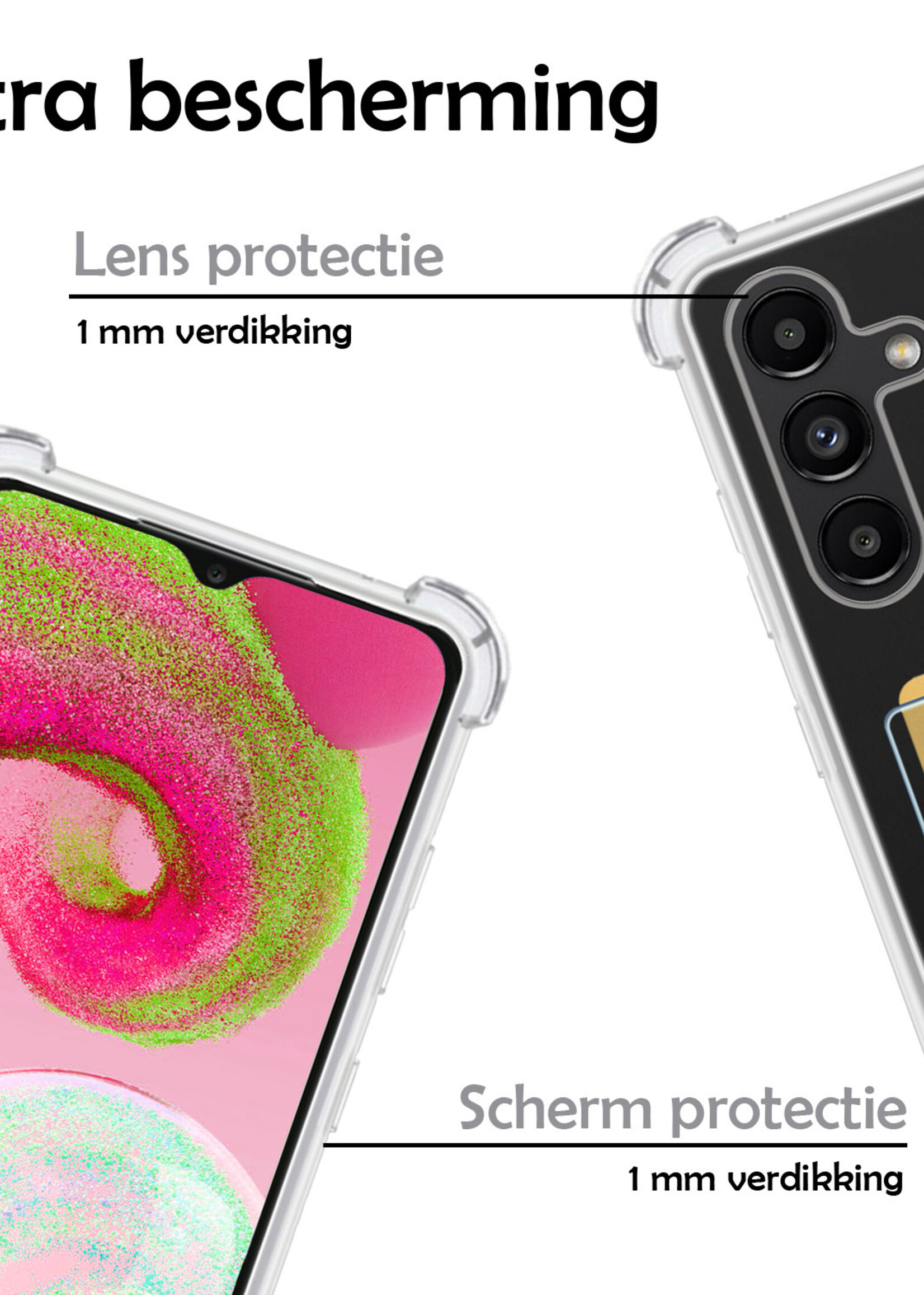 LUQ Hoesje Geschikt voor Samsung A04s Hoesje Case Pashouder Cover Siliconen - Hoes Geschikt voor Samsung Galaxy A04s Hoesje Met Kaarthouder - Transparant