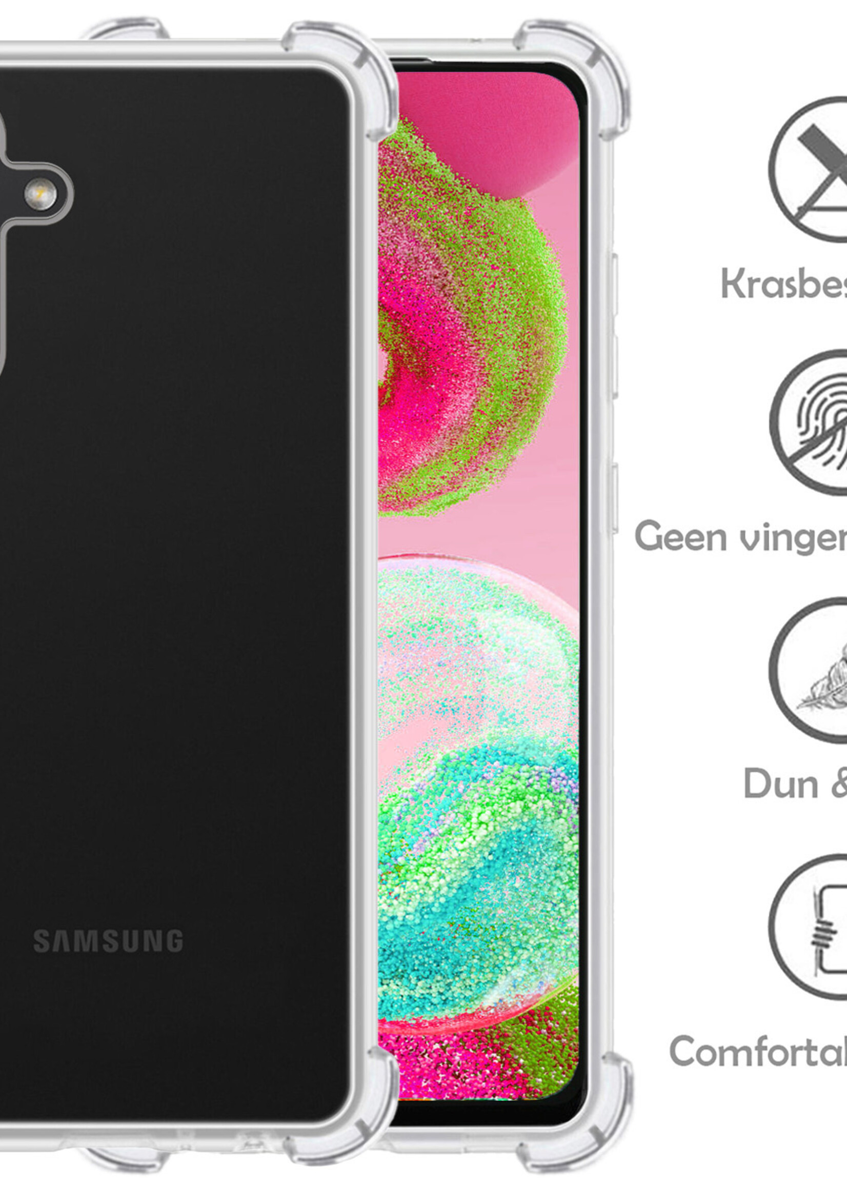 LUQ Hoesje Geschikt voor Samsung A04s Hoesje Shockproof Case Siliconen - Hoes Geschikt voor Samsung Galaxy A04s Hoes Cover Siliconen - Transparant - 2 Stuks