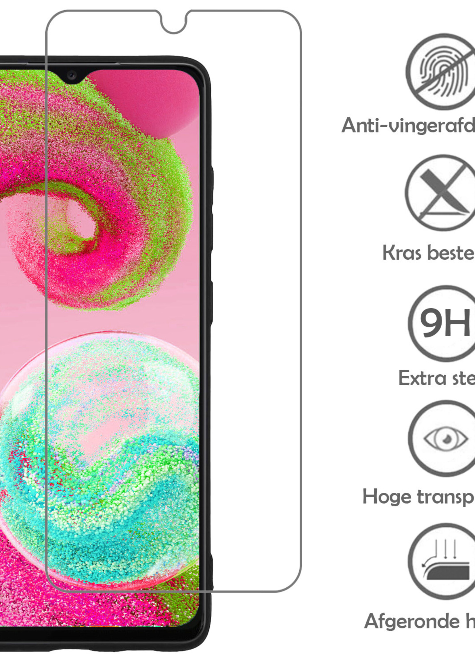 LUQ Hoesje Geschikt voor Samsung A04s Hoesje Shockproof Case Siliconen Met 2x Screenprotector - Hoes Geschikt voor Samsung Galaxy A04s Hoes Cover Siliconen - Transparant