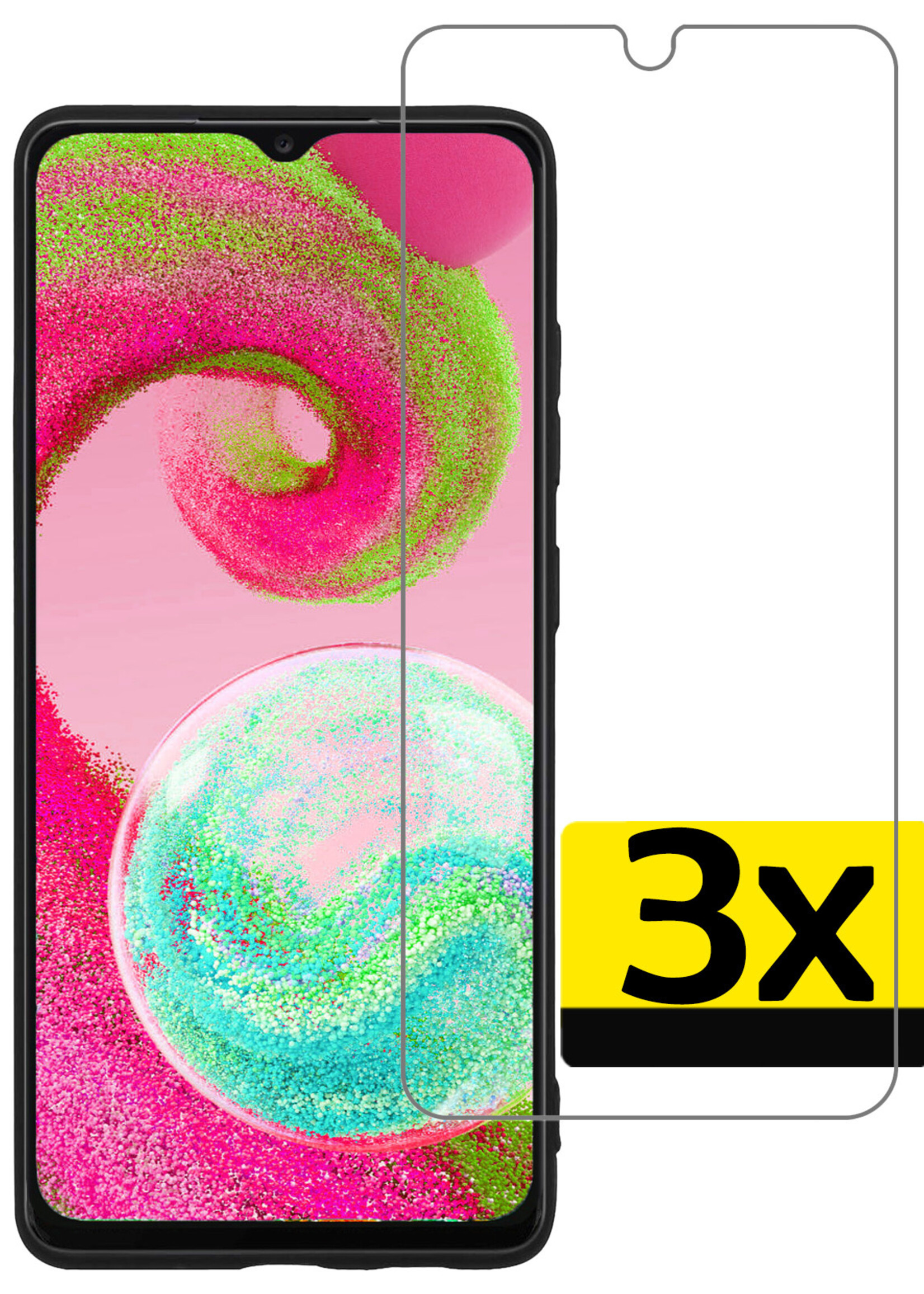 LUQ Screenprotector Geschikt voor Samsung A04s Screenprotector Beschermglas Gehard Glas - Screenprotector Geschikt voor Samsung Galaxy A04s Screenprotector Glas - 3 Stuks