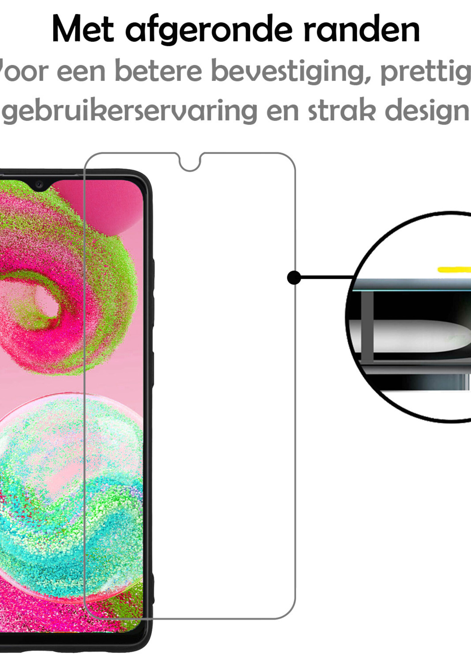 LUQ Screenprotector Geschikt voor Samsung A04s Screenprotector Beschermglas Gehard Glas - Screenprotector Geschikt voor Samsung Galaxy A04s Screenprotector Glas - 3 Stuks